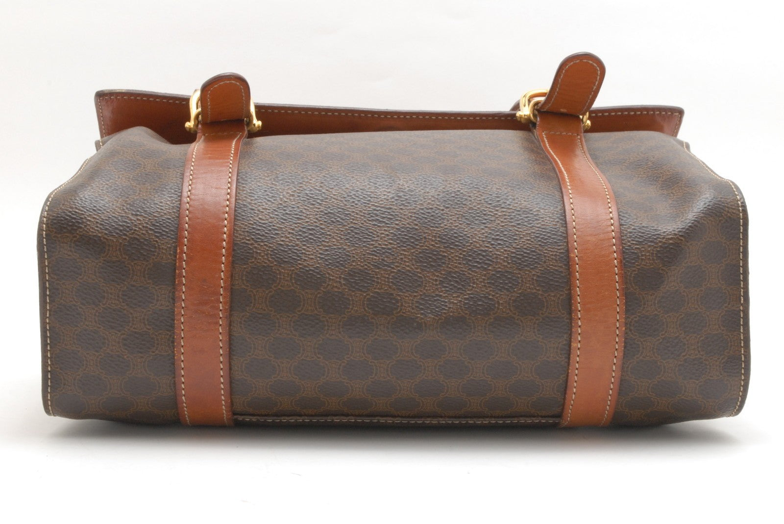 Celine Macadam Boston Handbag - Brown, PVC Leather