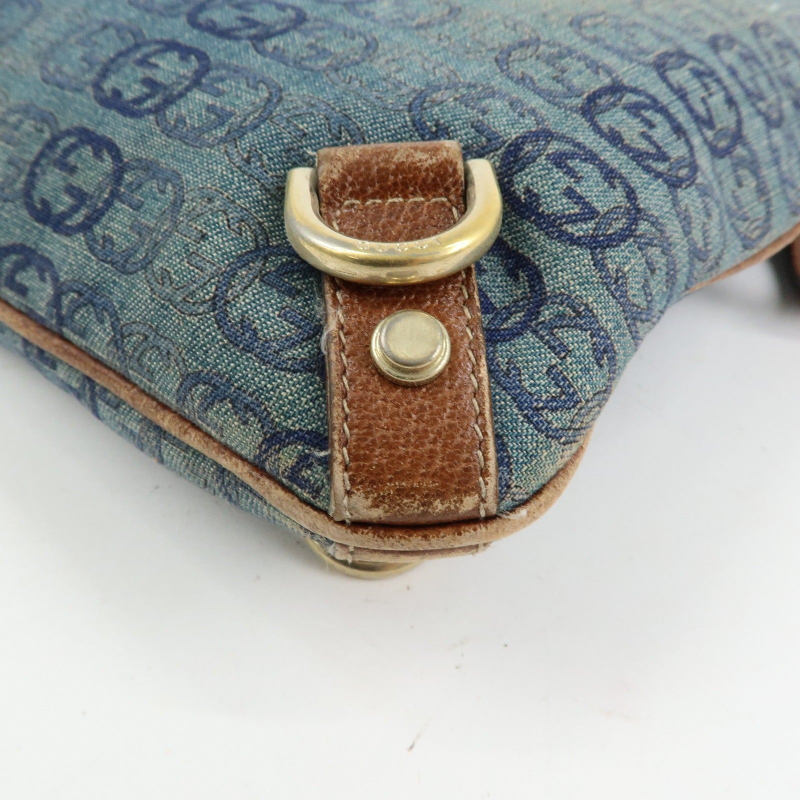 Gucci Abbey Crossbody Bag - Navy, Denim and Leather