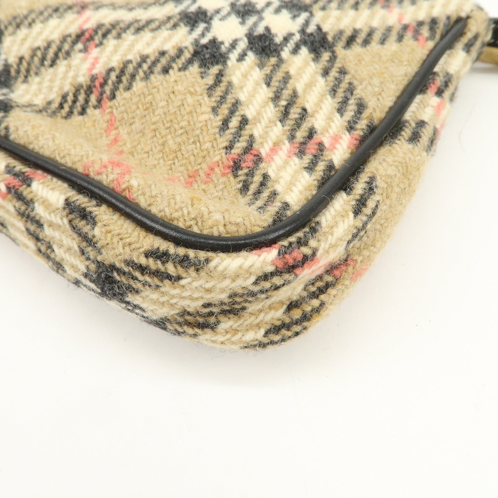 Burberry Nova Plaid Shoulder Bag - Beige, Black, Wool, Leather