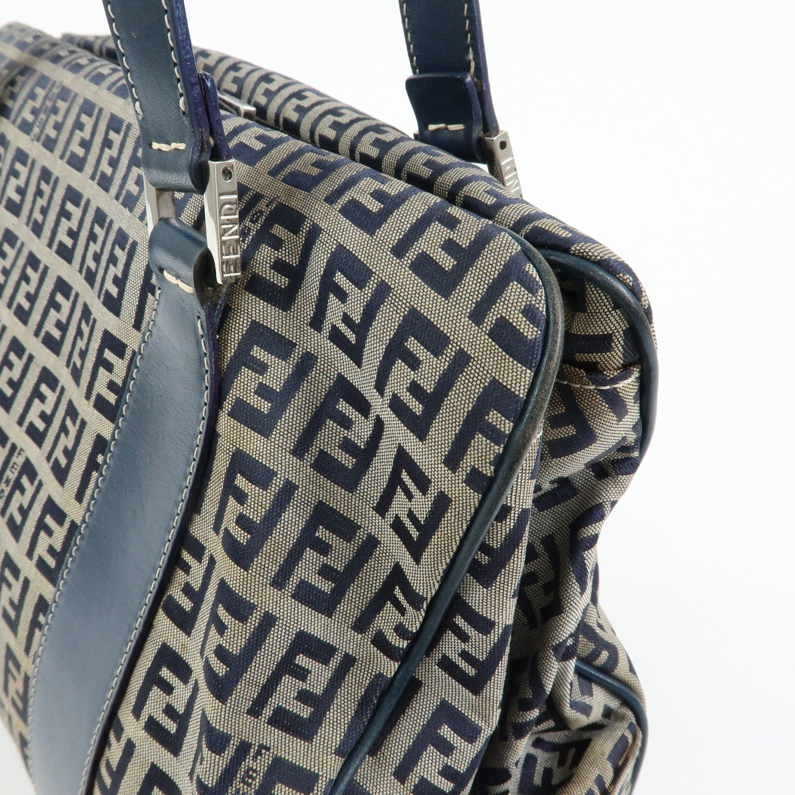 Fendi Zucchino Tote Bag - Navy, Canvas and Leather