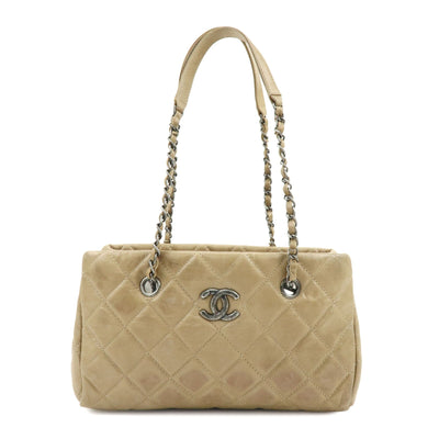 Chanel COCO Mark Matelasse Chain Shoulder Bag - Beige, Calf Skin
