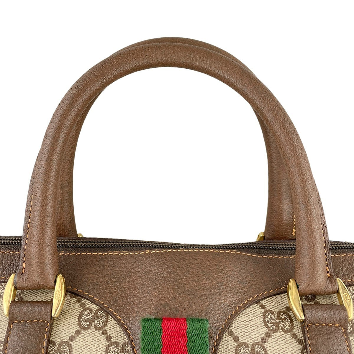 Gucci Old Gucci Sherry Line Handbag - Beige Brown, PVC Leather
