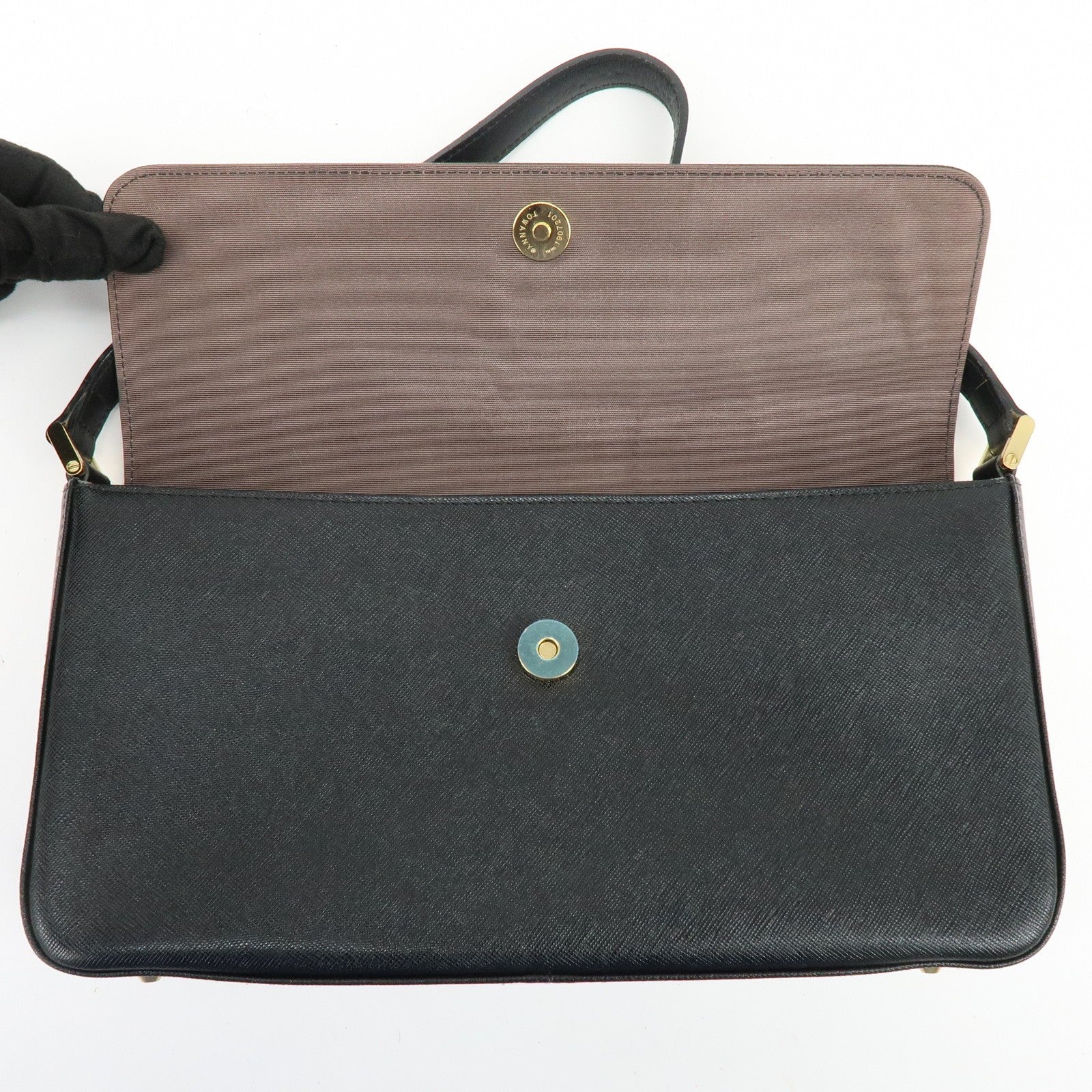 Burberry Leather Flap Shoulder Bag - Black, Leather