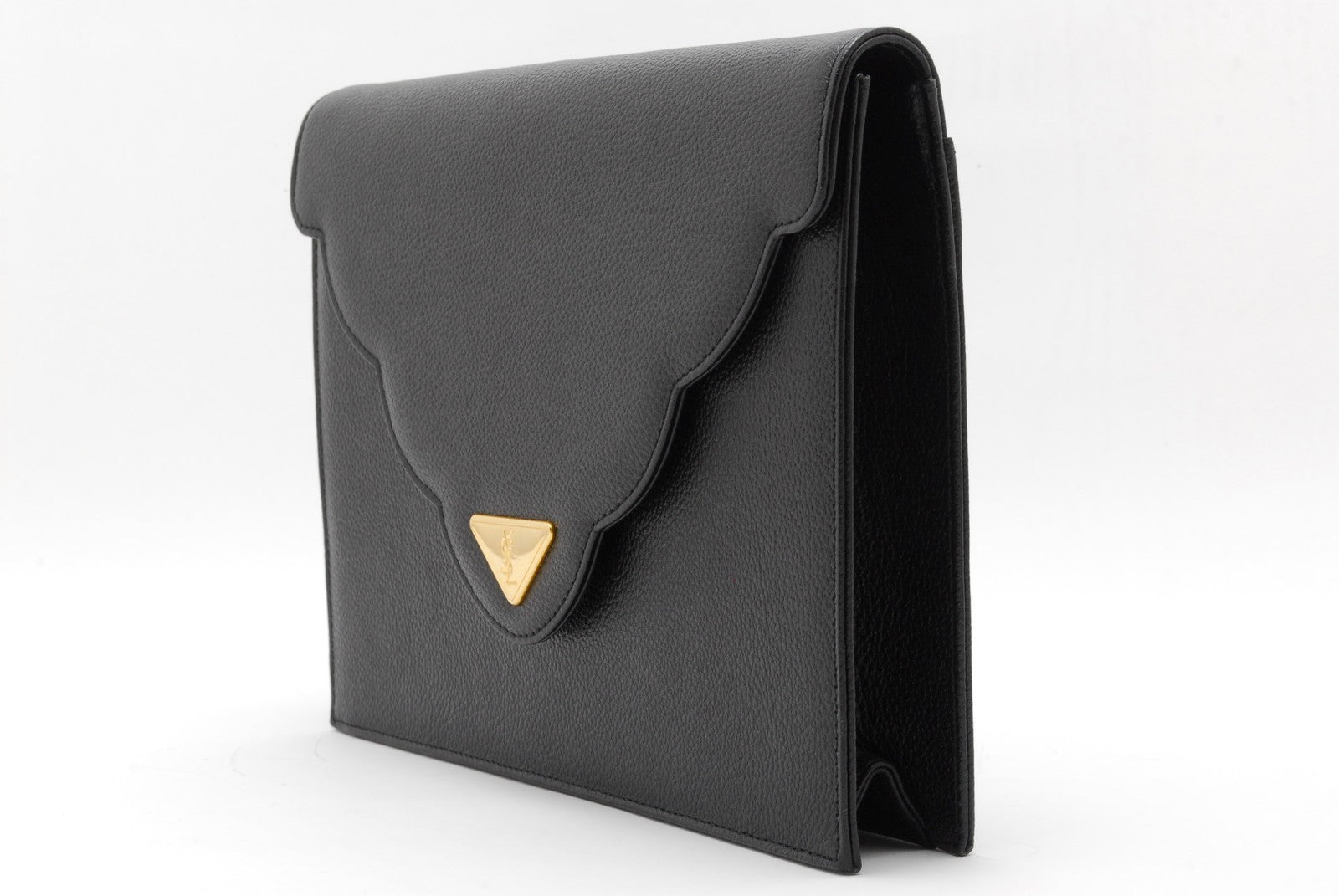 Saint Laurent Yves Vintage Clutch - Black, Leather