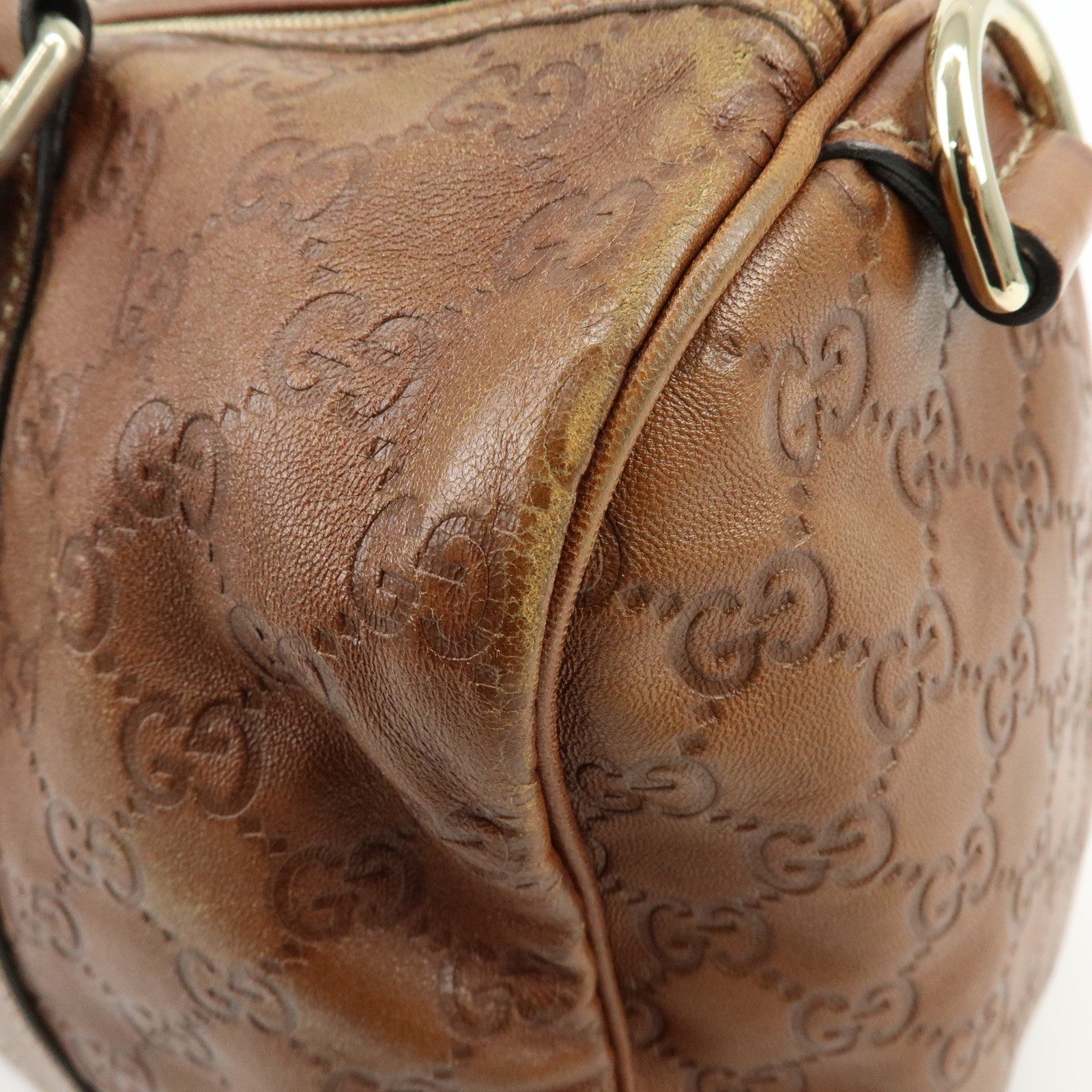 Gucci Boston Handbag - Brown, Guccissima Leather