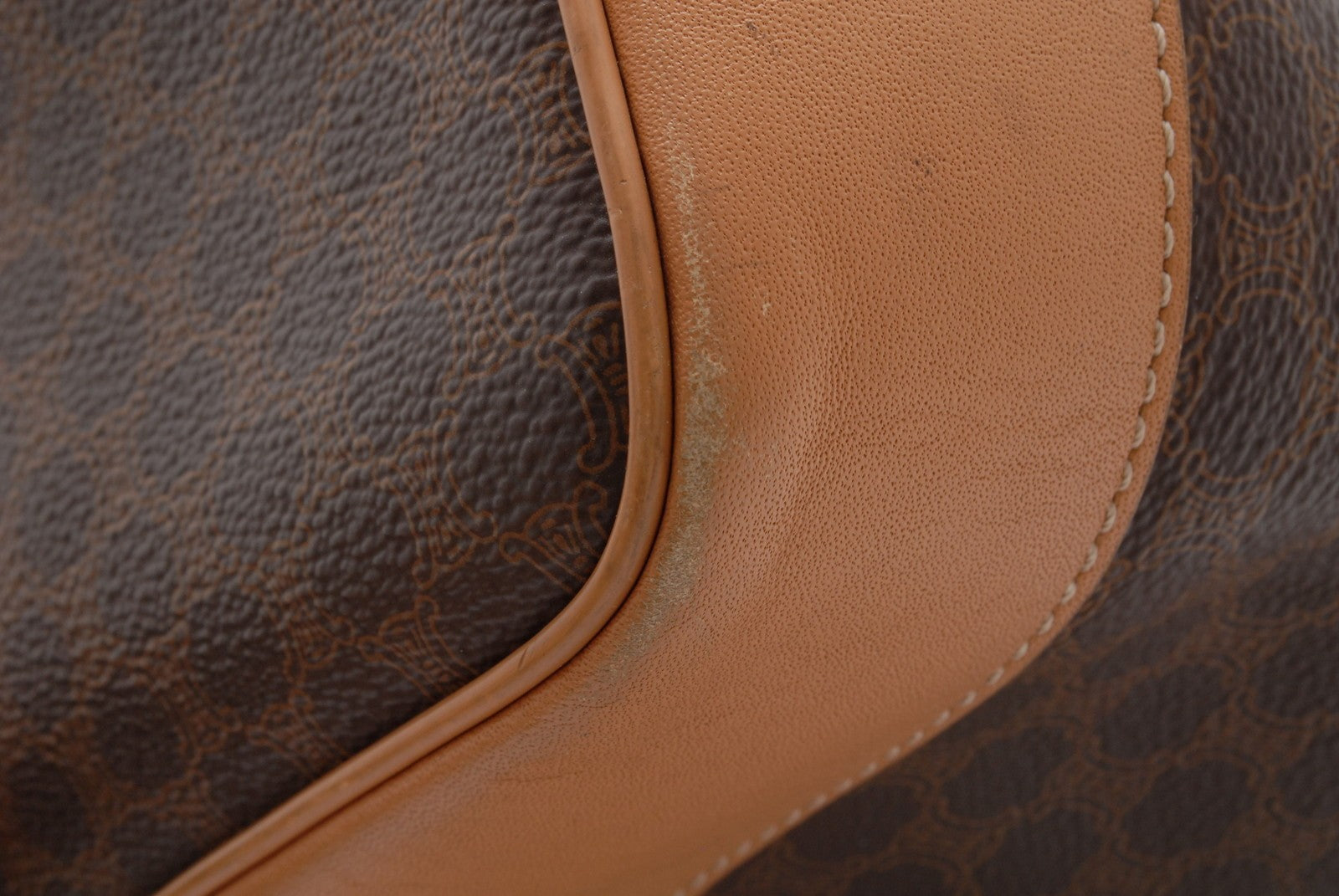 Celine Macadam Drawstring Bucket Shoulder Bag - Brown, PVC Leather מגיע עם הארנק!