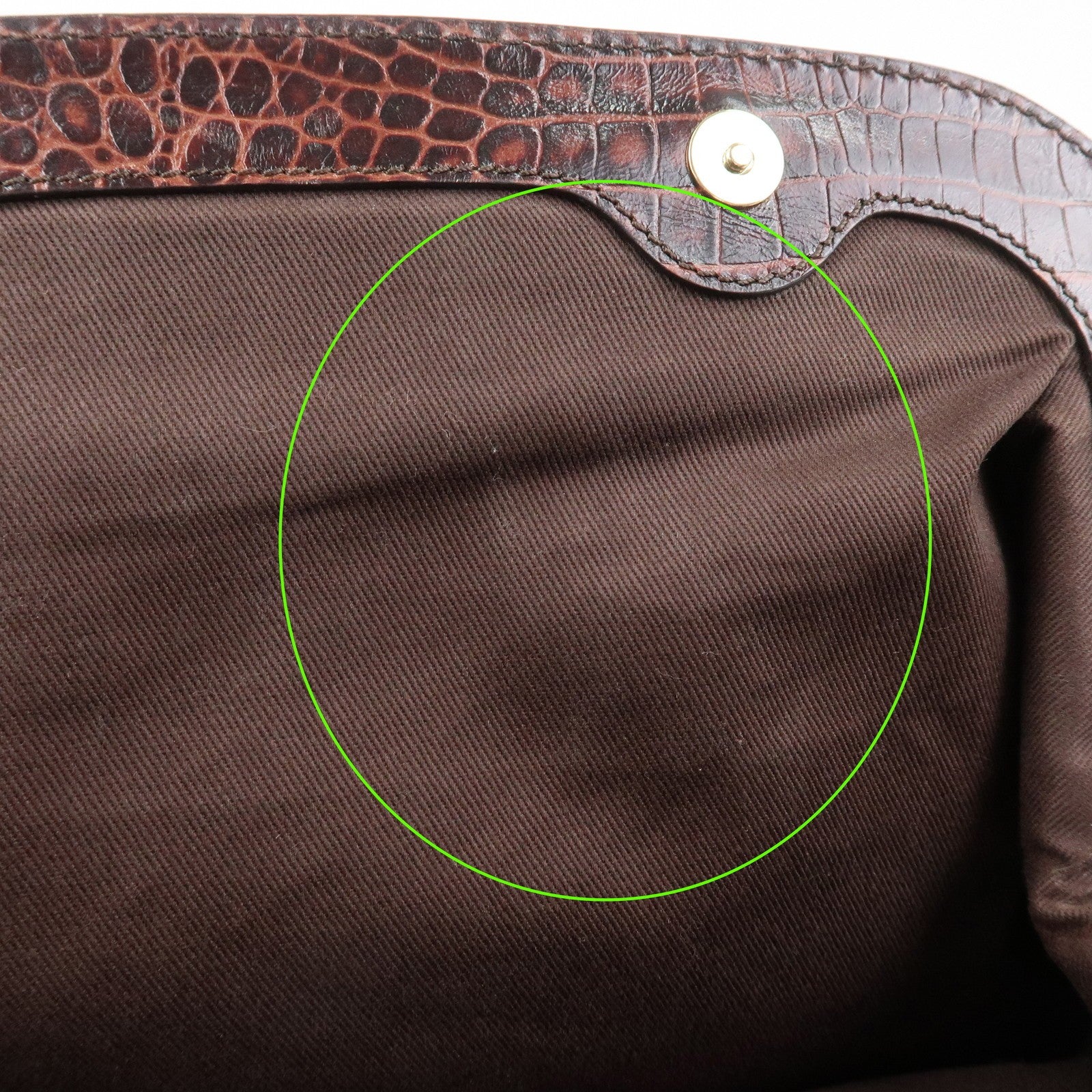 Celine Macadam Canvas Emboss Leather Shoulder Bag - Dark Brown, Canvas Leather