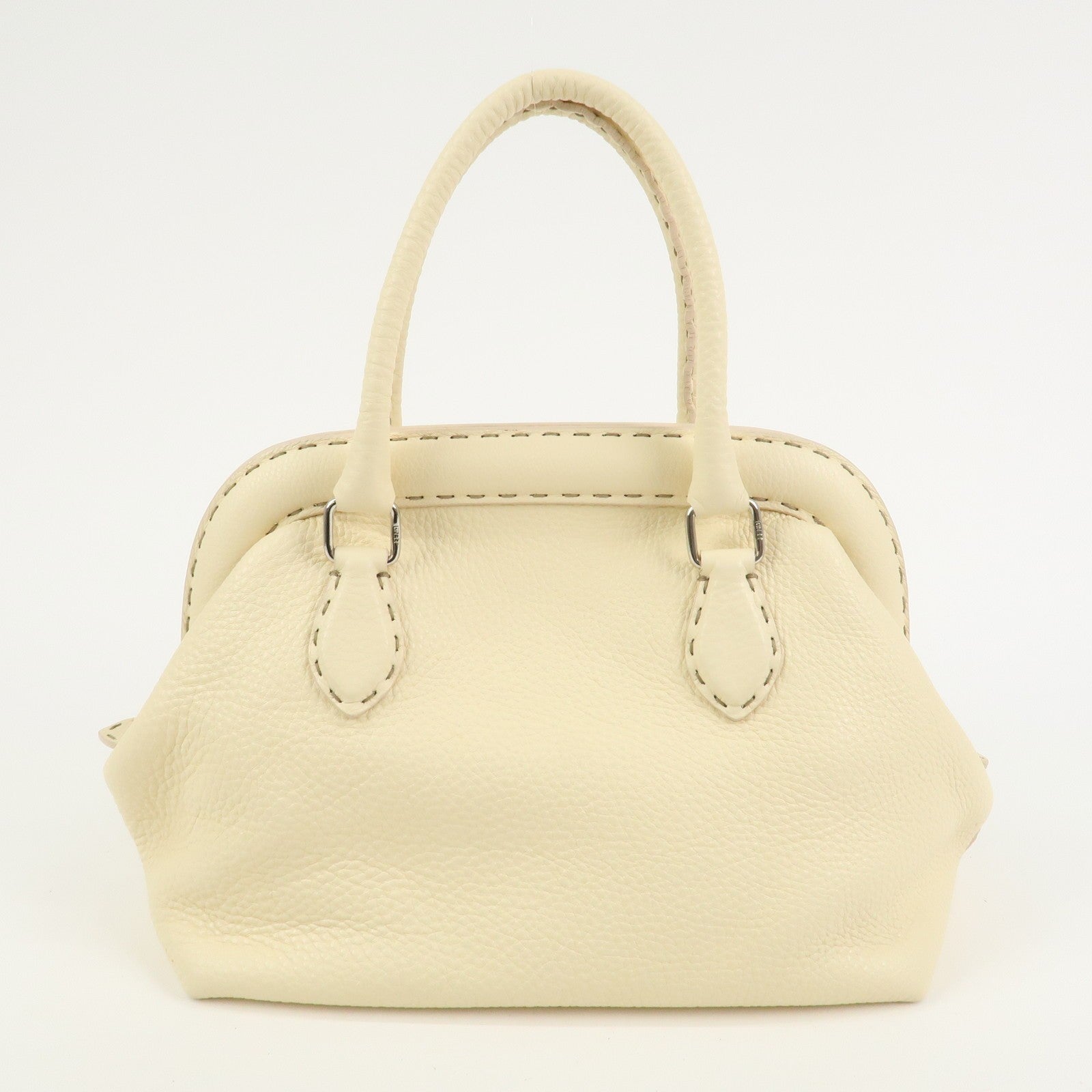 Fendi Boston Hand Bag - Cream, Leather