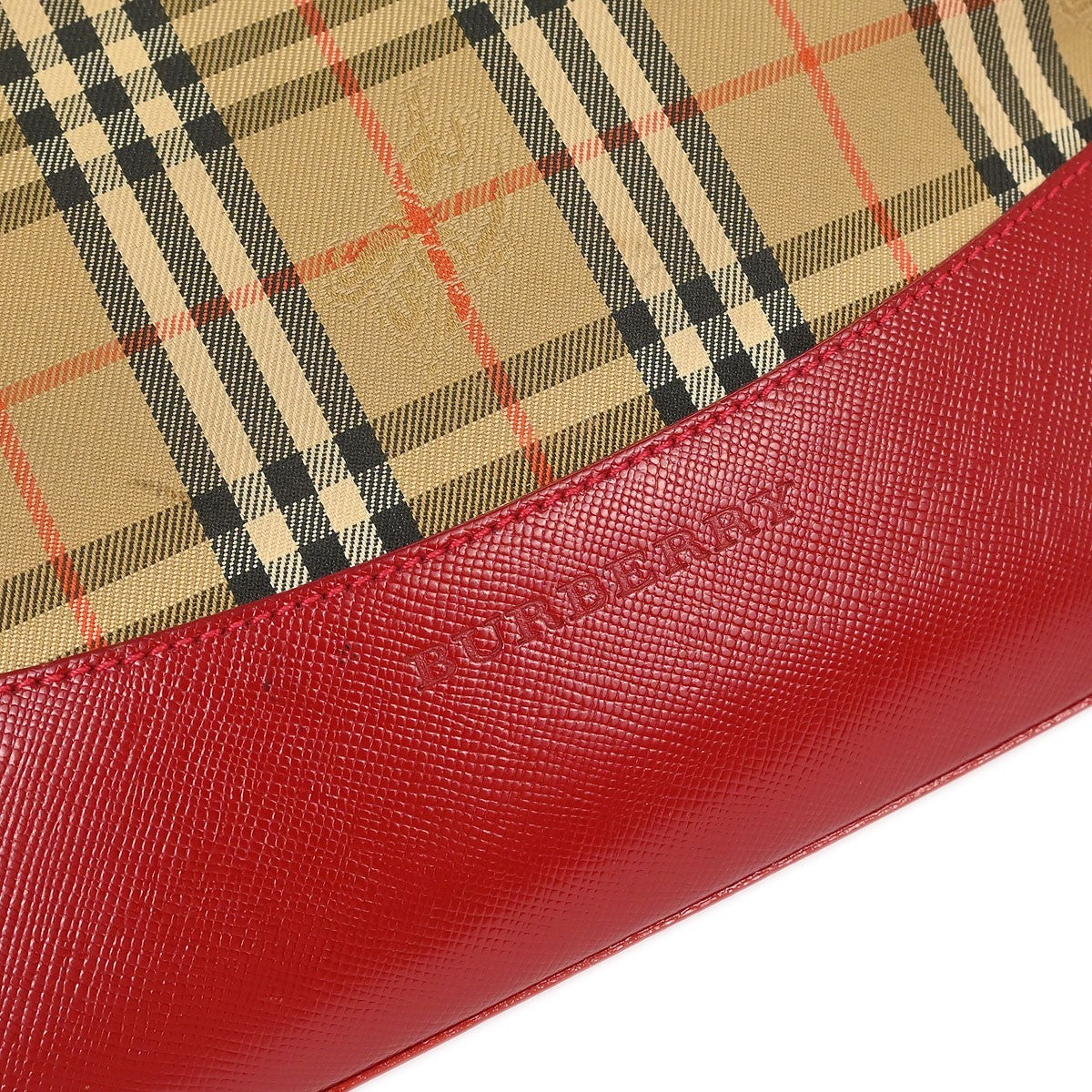 Burberry House Check Tote Bag - Beige Red, Canvas Leather