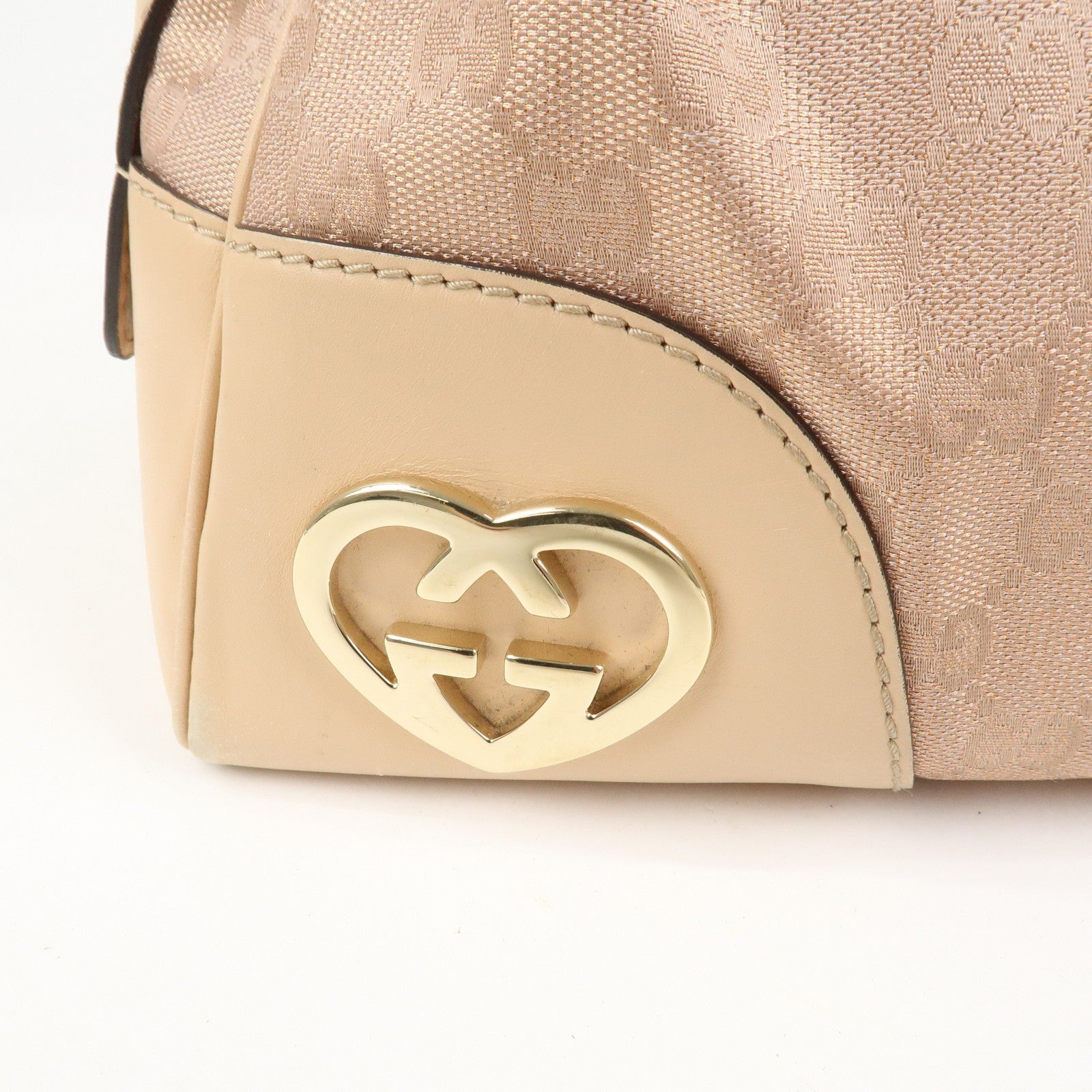 Gucci Lovely Heart GG Monogram Mini Boston Bag - Pink Beige, Canvas