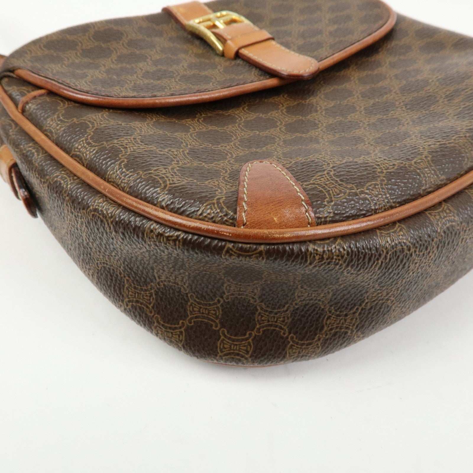 Celine Macadam Shoulder Bag - Brown, PVC Coating Canvas, Leather