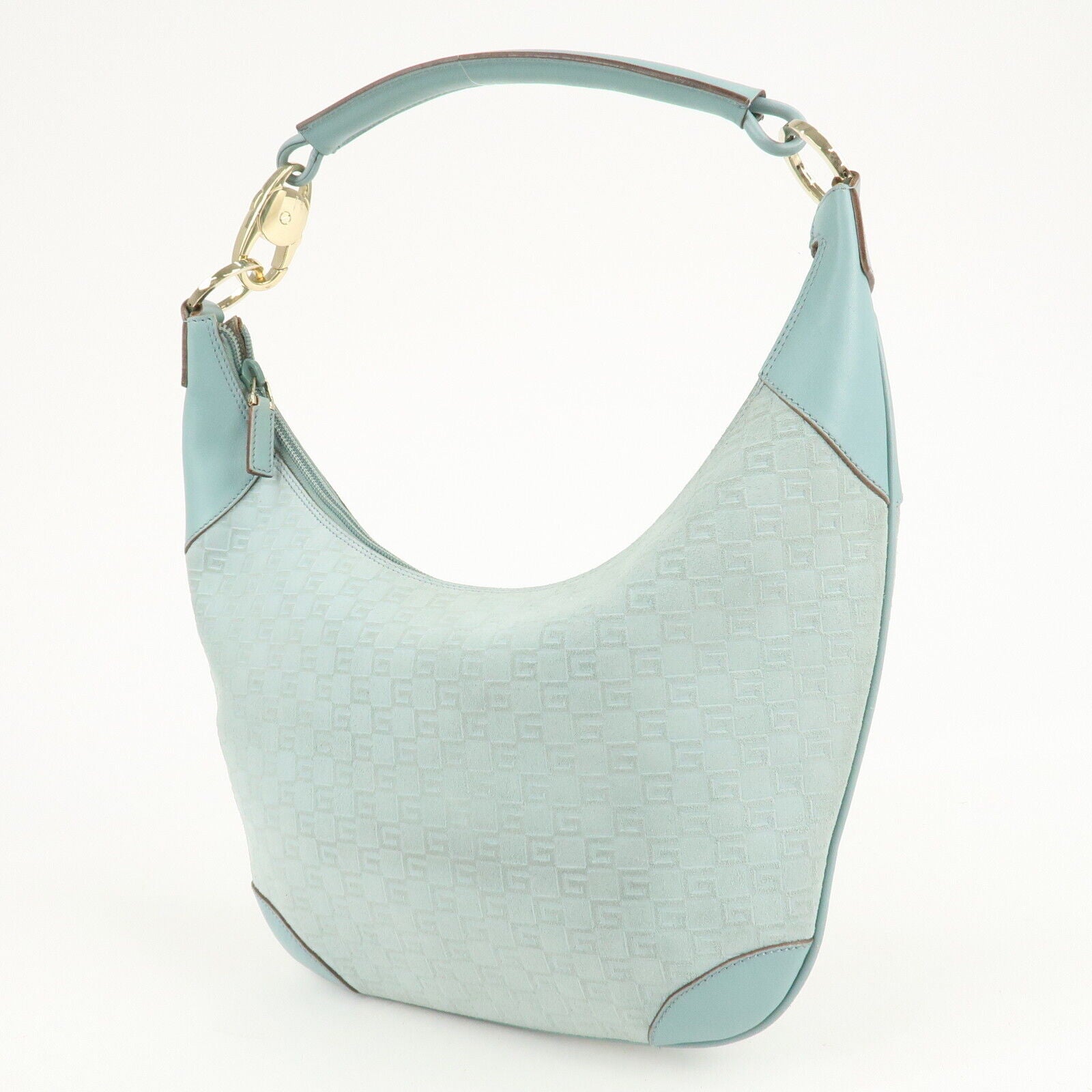 Gucci Shoulder Bag - Light Blue, Suede, Leather
