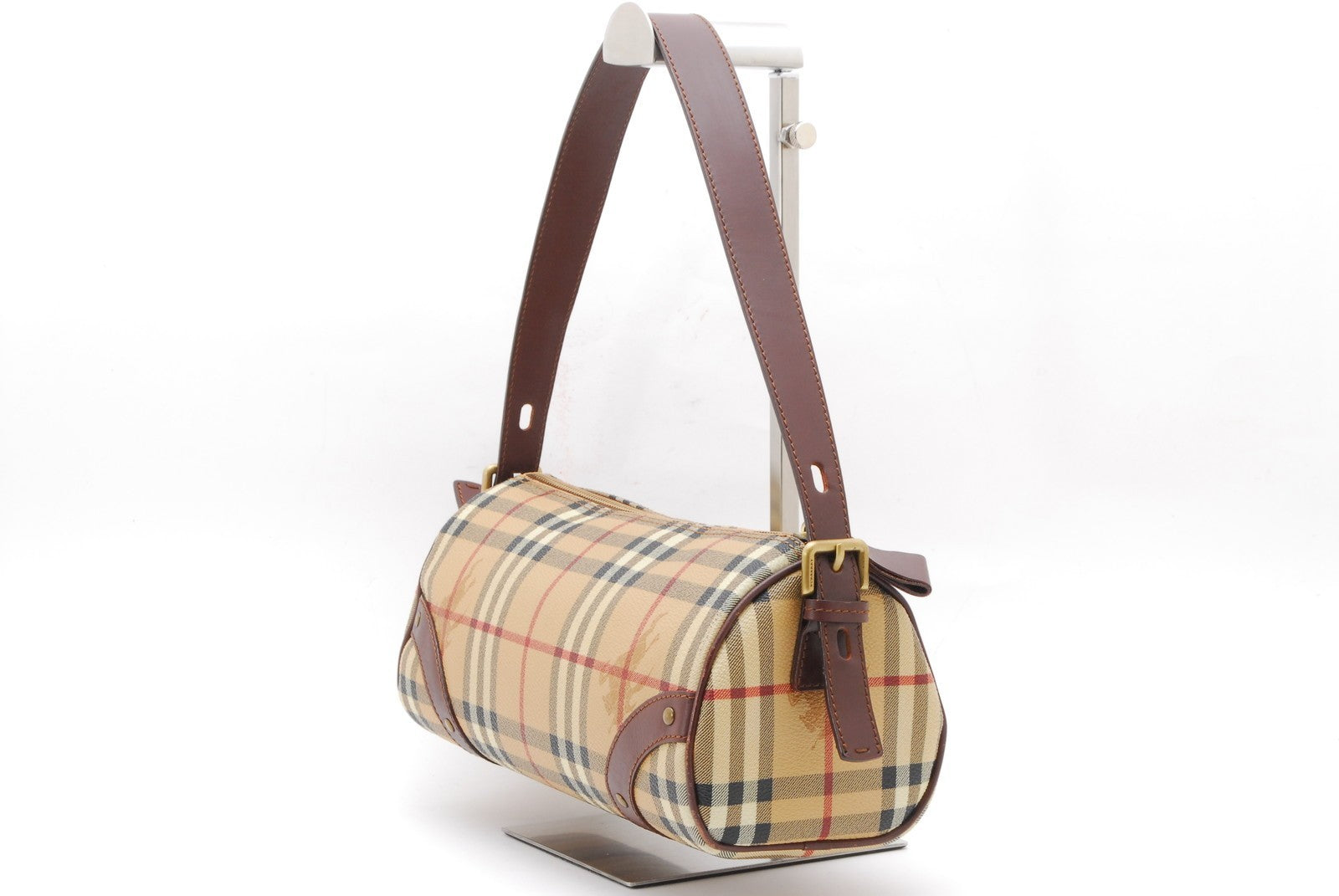 Burberry Nova Check Shadow Horse Shoulder Hand Bag - Beige, PVC Leather