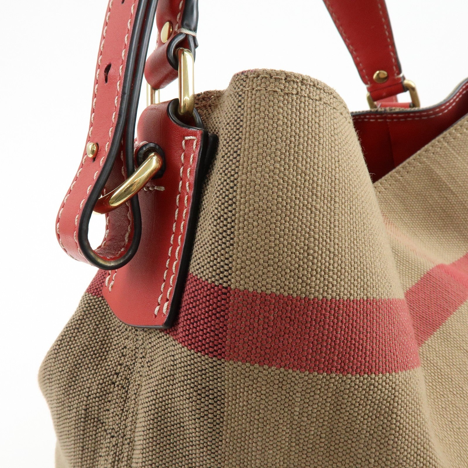 Burberry 2way bag Handbag - Beige, Canvas and Leather