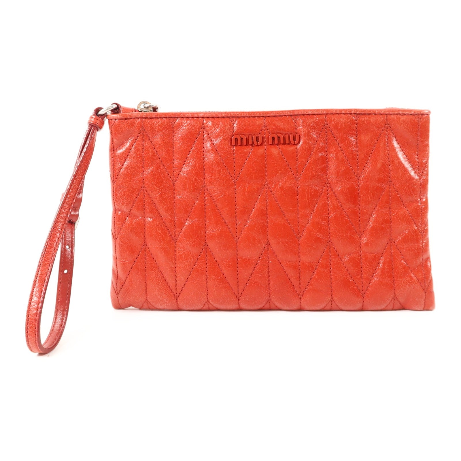 Miu Miu SHW Pouch - Red, Calfskin Leather