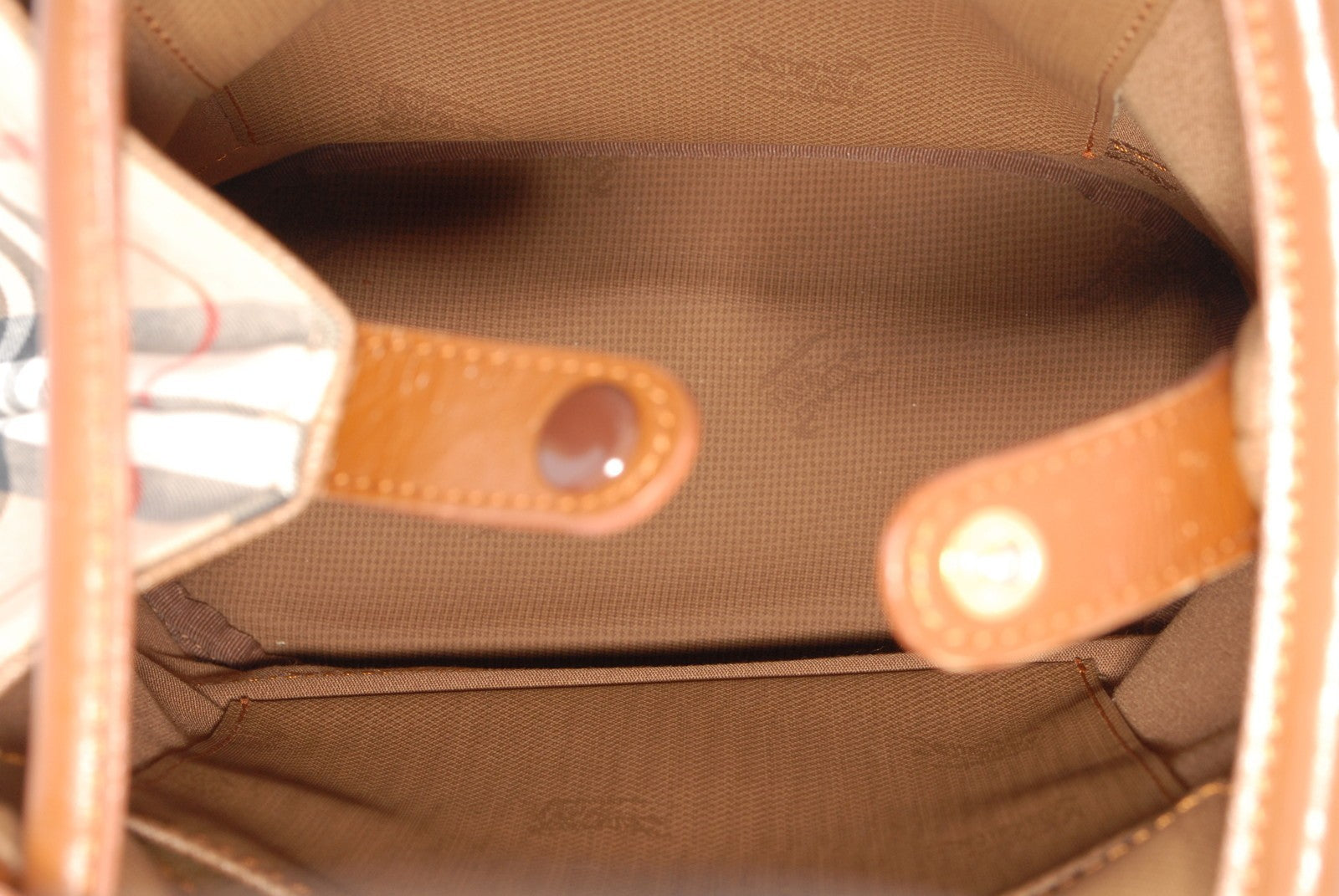 Burberry Nova Check Tote Hand Bag - Brown Beige, Leather