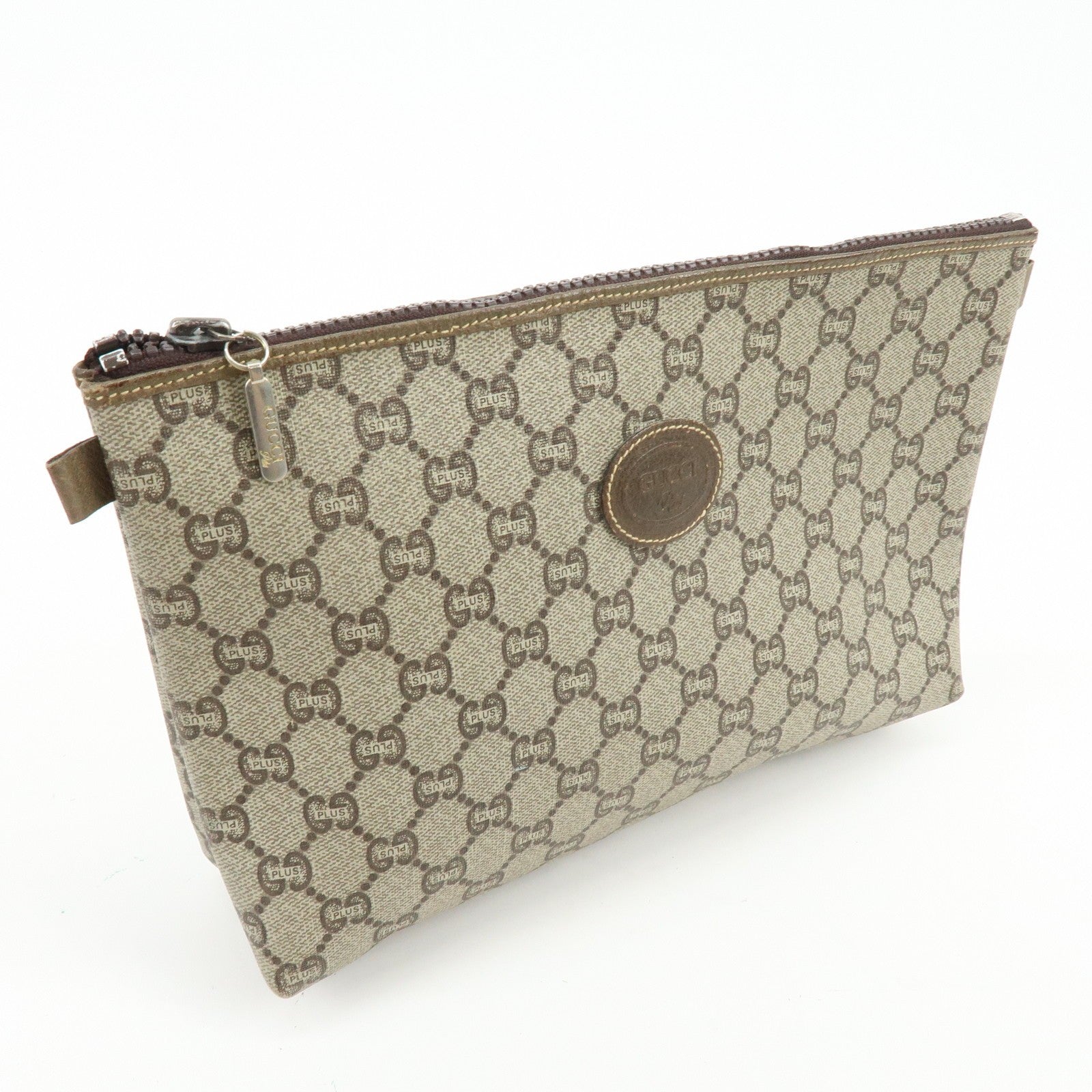 Gucci GG Plus Clutch Bag - Beige, Leather