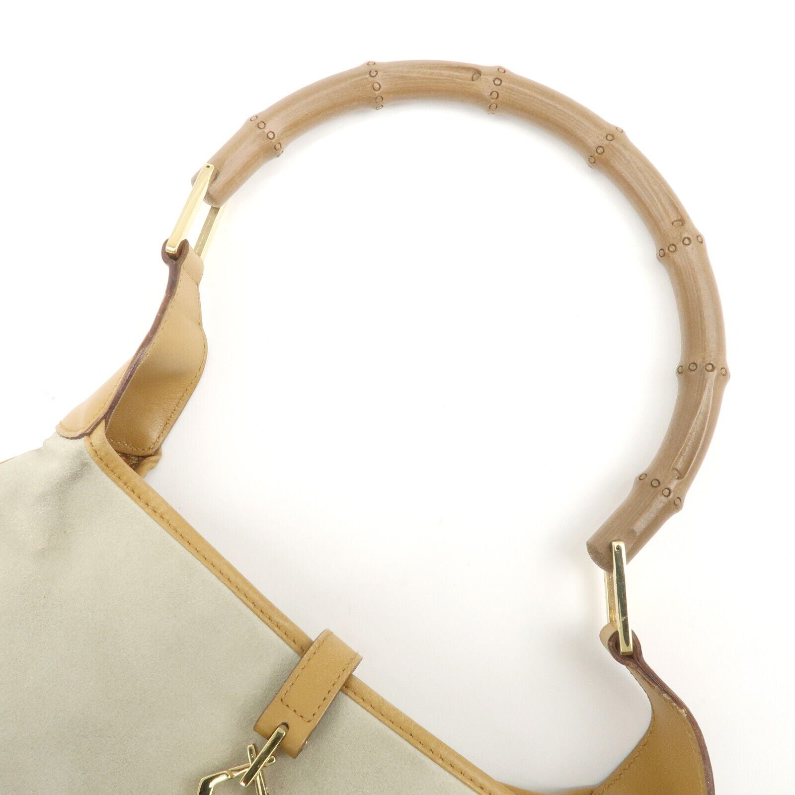 Gucci Bamboo Shoulder Bag - Gray Brown, Suede Leather