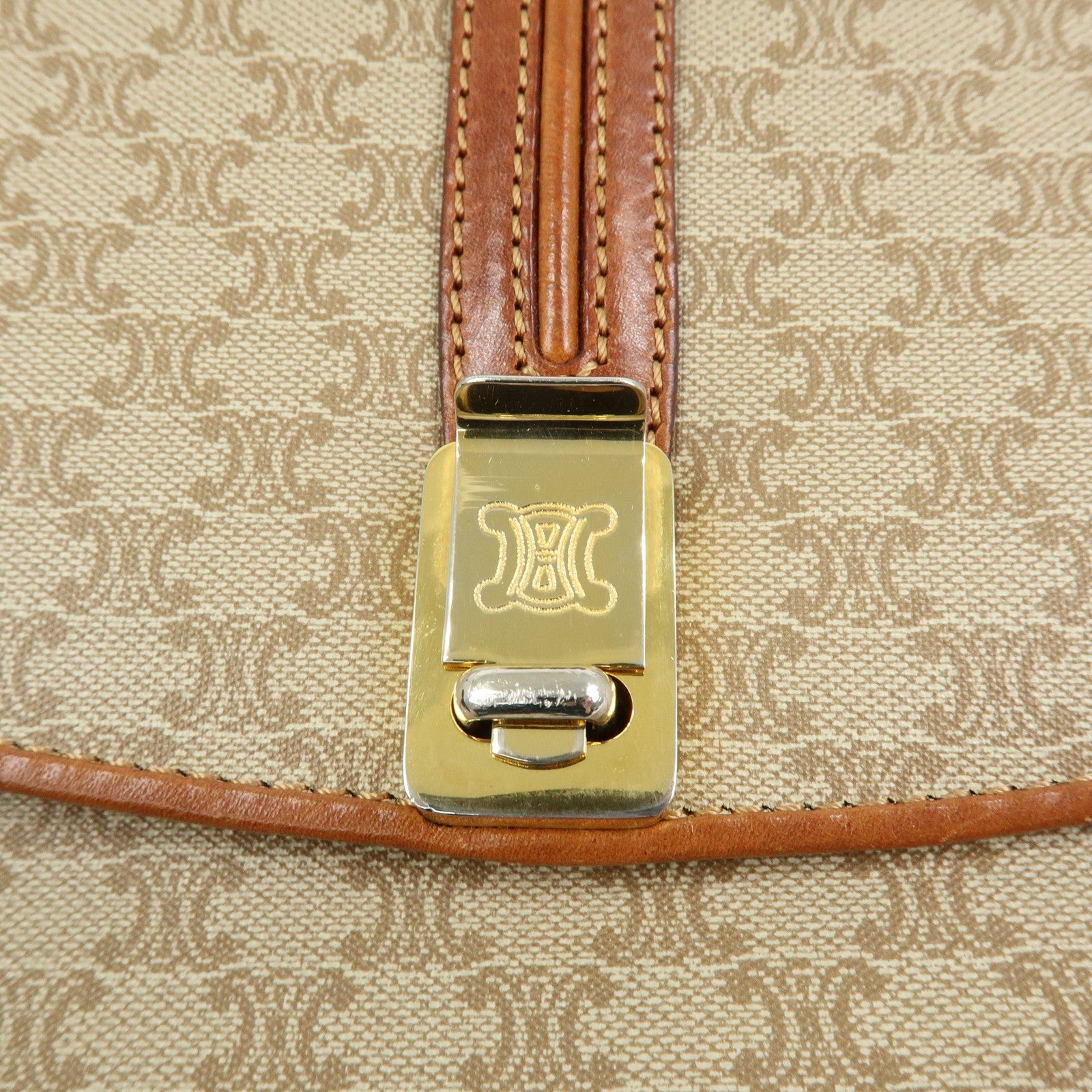 Celine Macadam Shoulder Bag - Beige, PVC Leather
