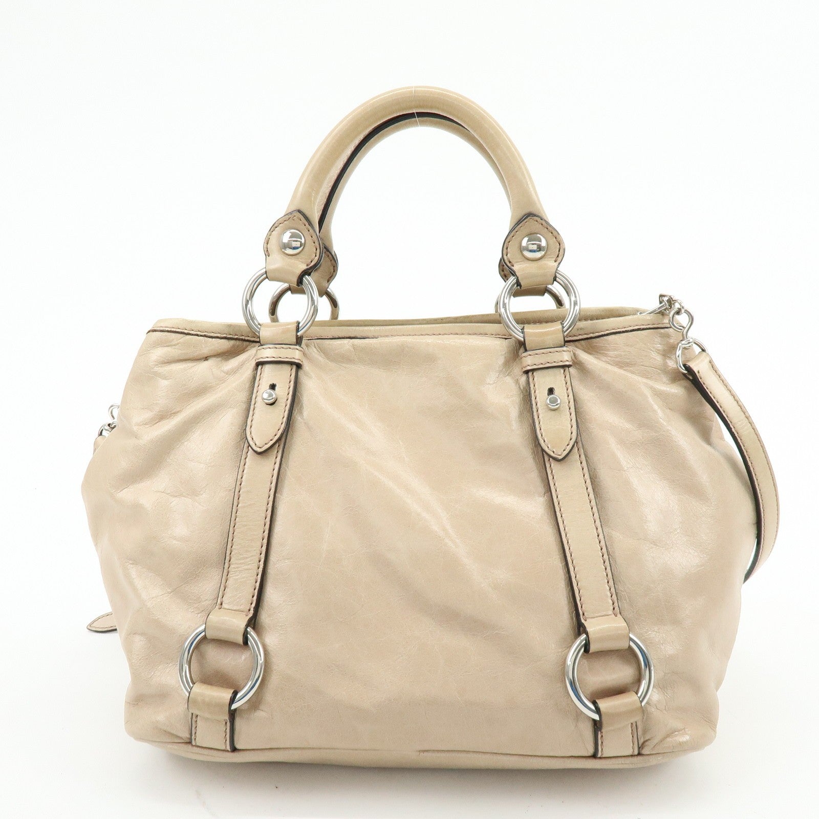 Miu Miu Hand Bag - Beige, Leather