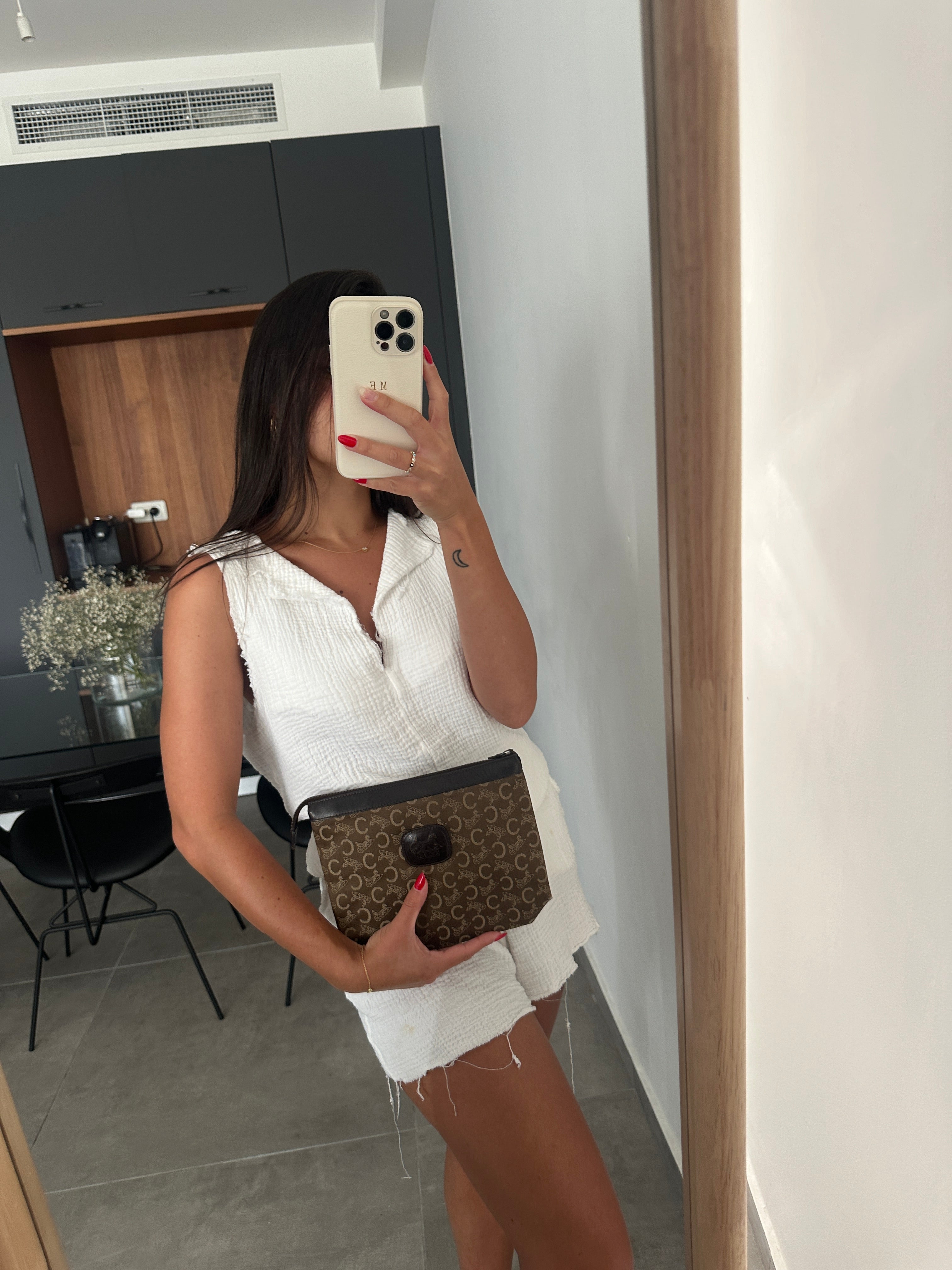 C Macadam Canvas Clutch Bag