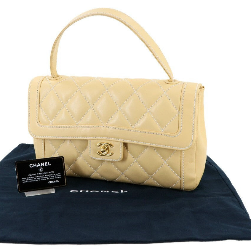 Chanel Matelasse Wild Stitch Handbag - Beige, Leather