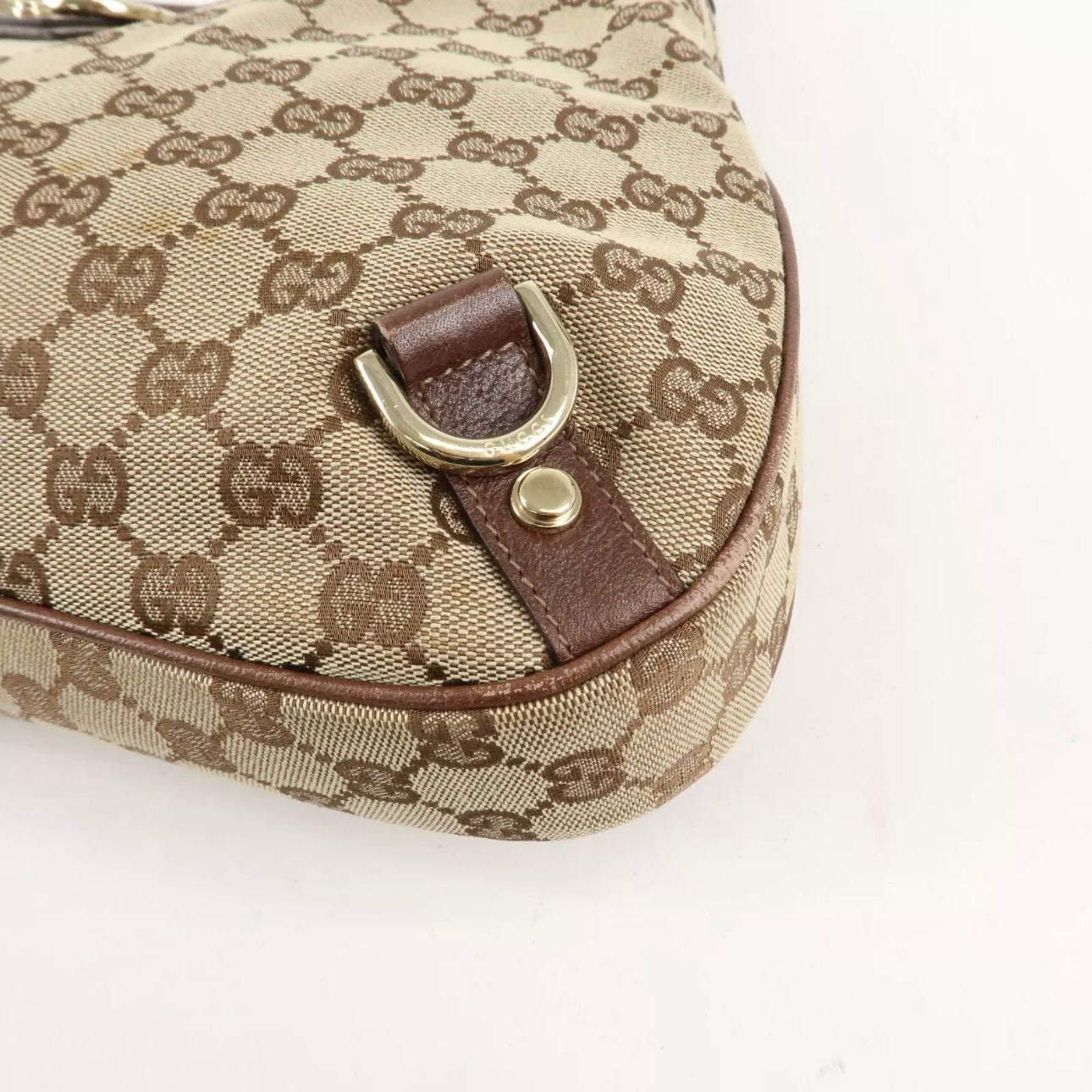 GUCCI Abbey GG Canvas Leather Shoulder Bag