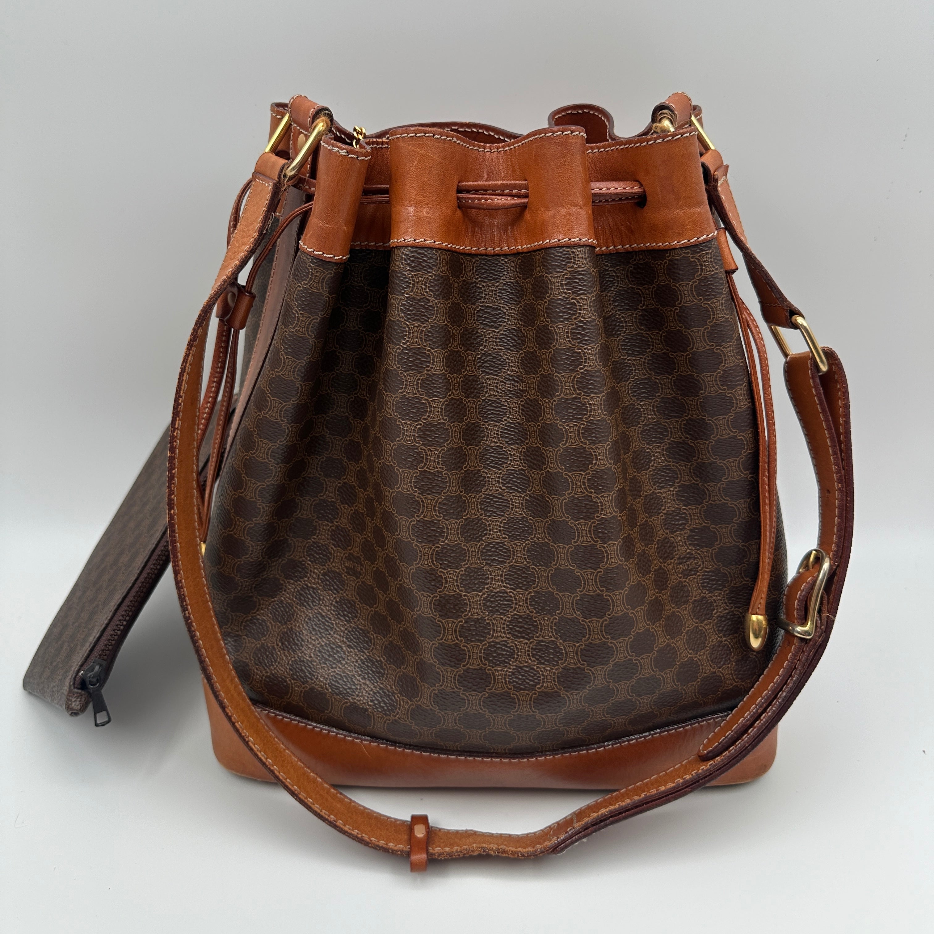 Macadam Bucket Shoulder Bag with wallet