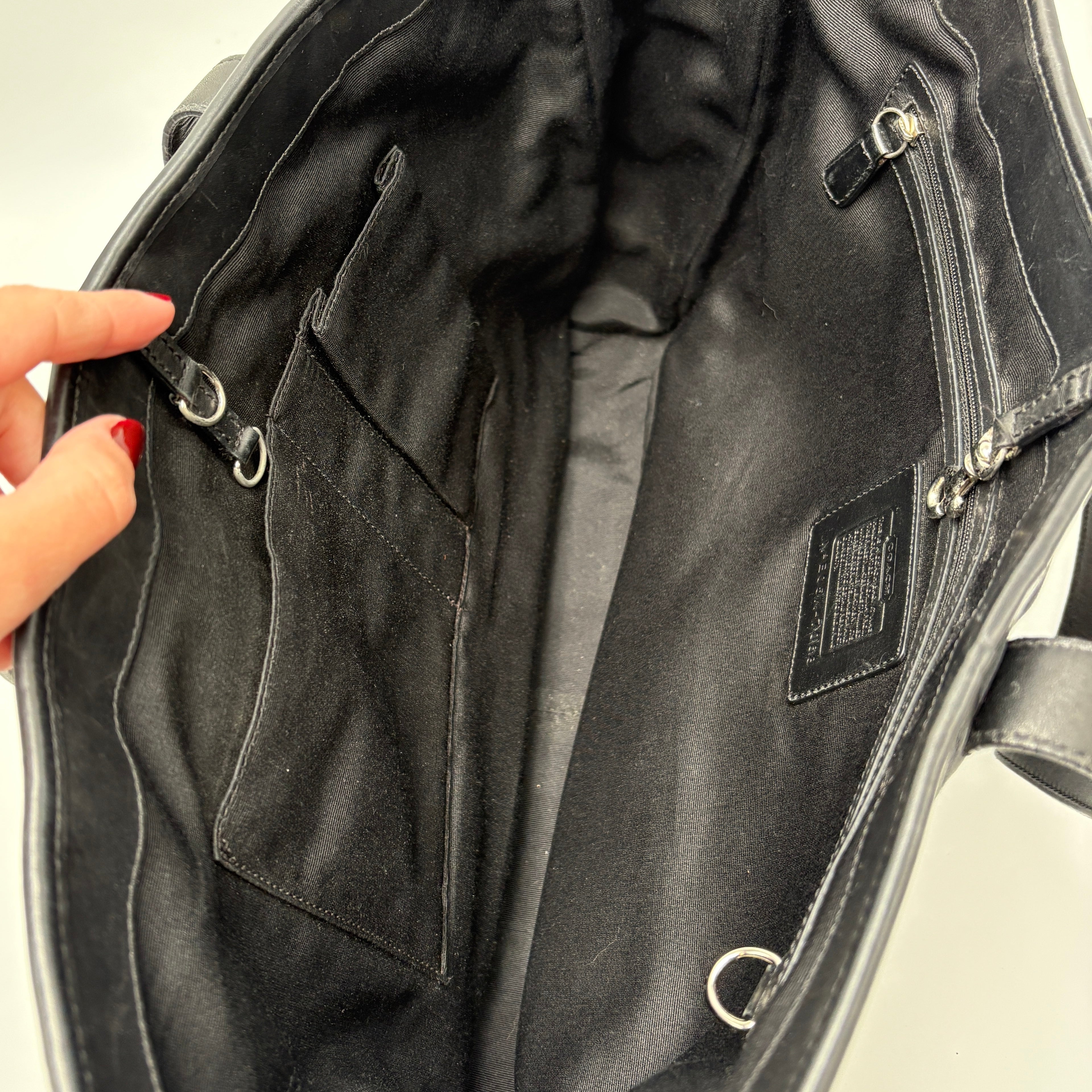 Coach Black Signature Monogram Tote Bag