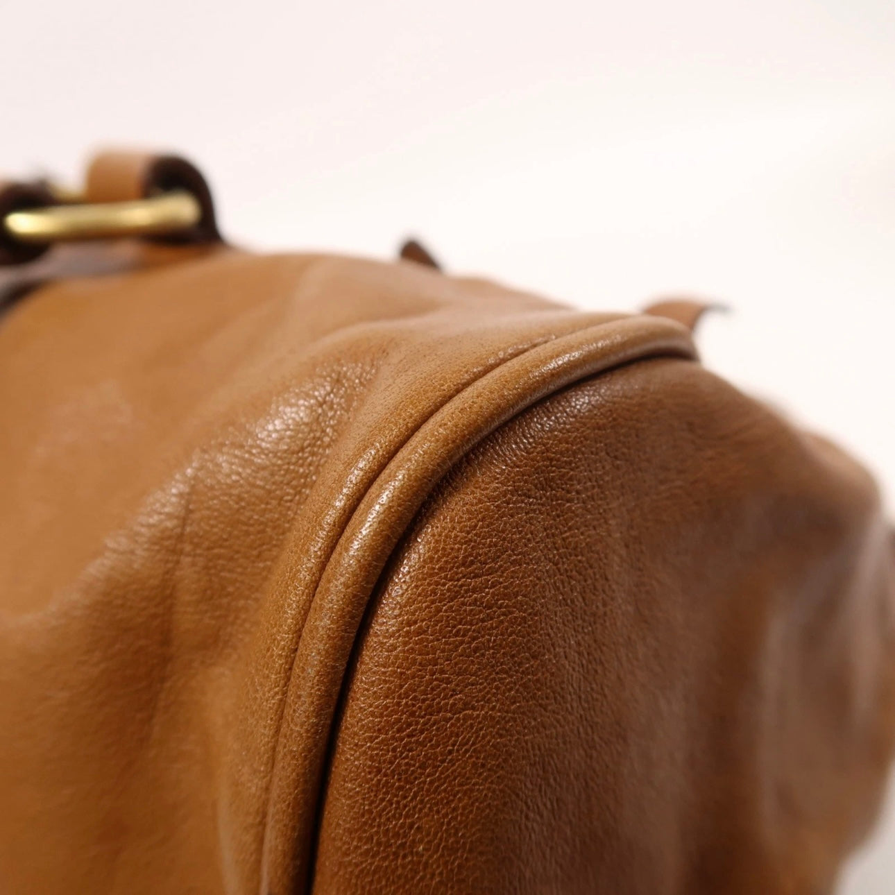 Miu Miu GHW 2 Way Shoulder Bag Calfskin Leather Brown