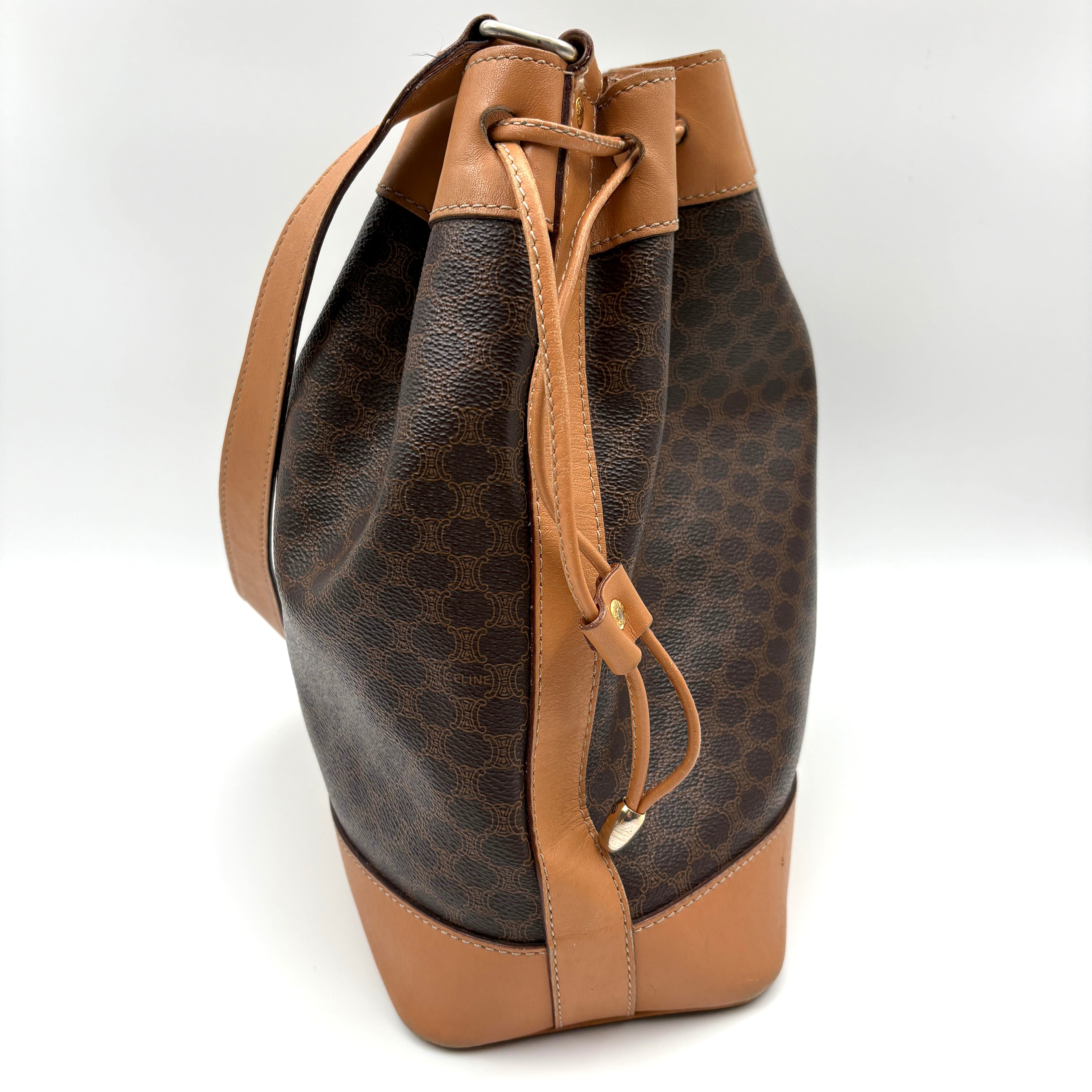 Macadam Triomphe Canvas Bucket Shoulder Bag