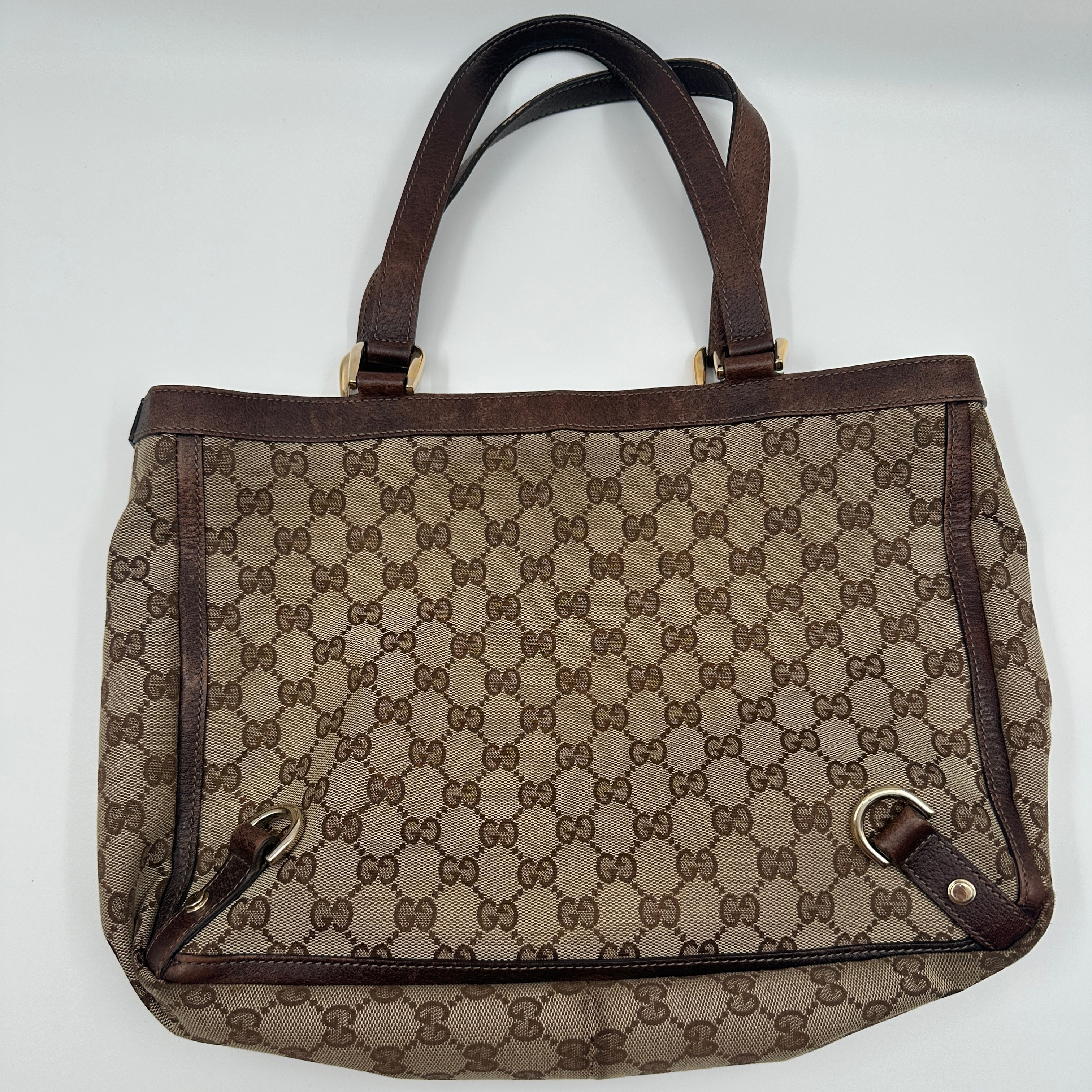 Gucci Brown GG Canvas and Leather Abbey Tote Bag