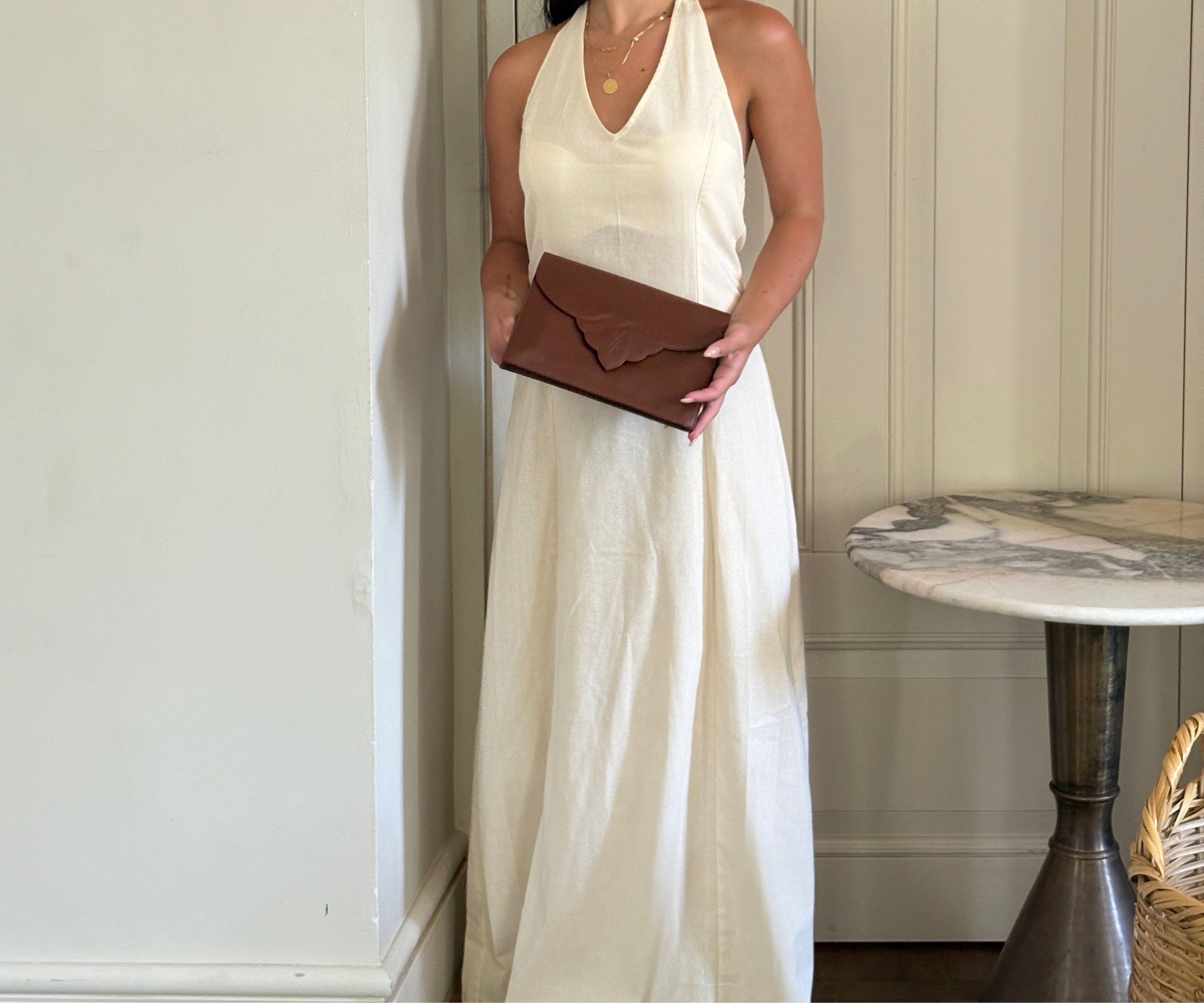 Saint Laurent Vintage Brown leather Clucth bag