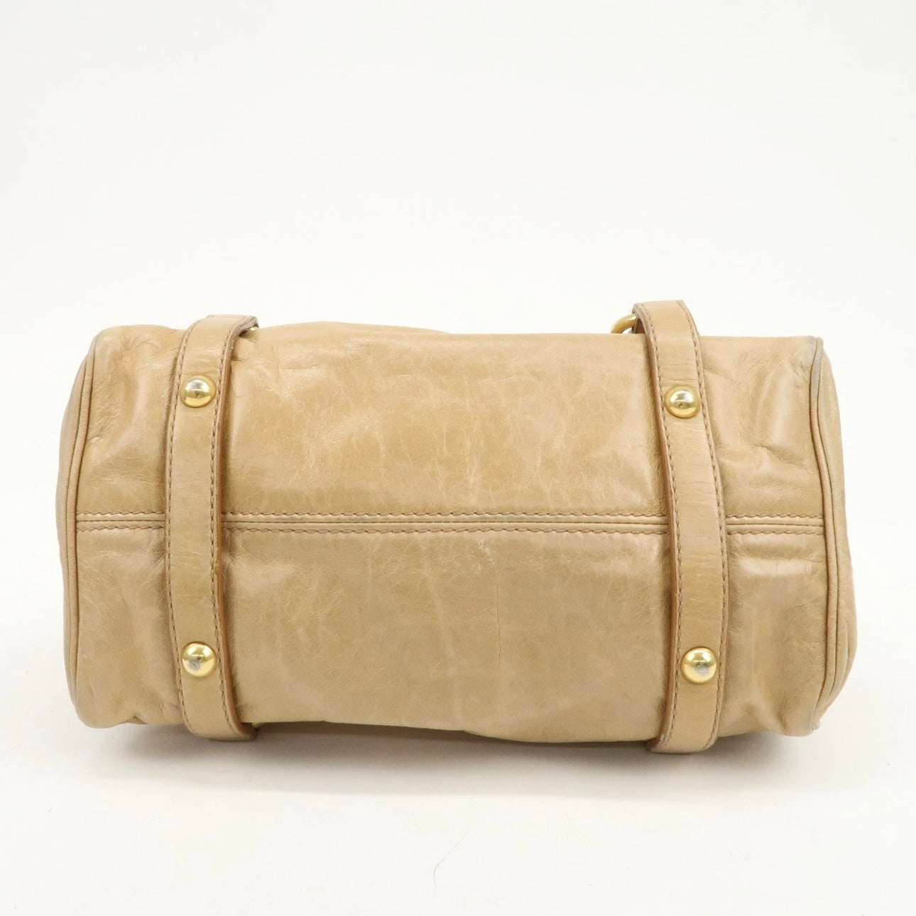 MIU MIU Leather 2Way Bag- Beige