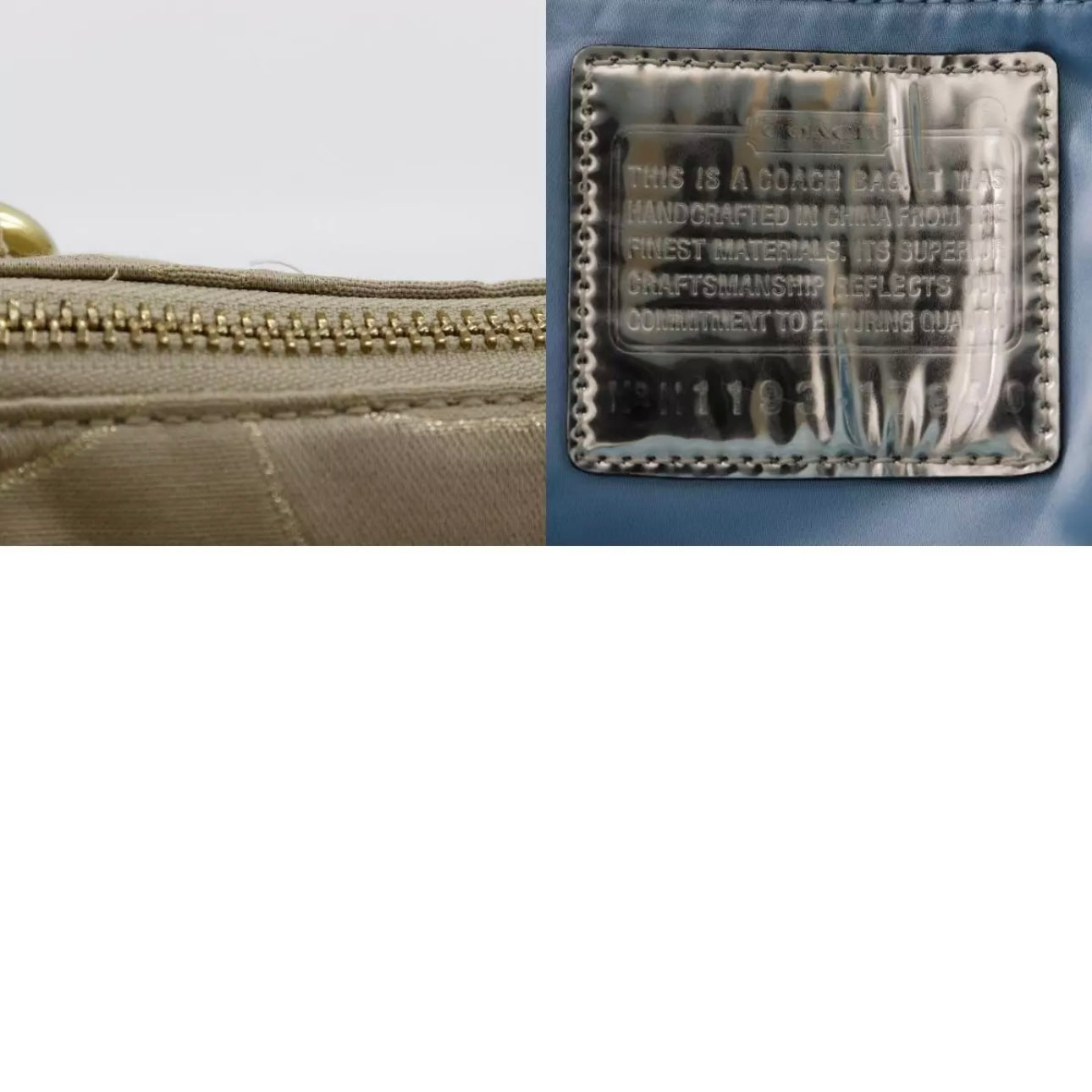 COACH Signature Tote Bag Poppy beige Satin
