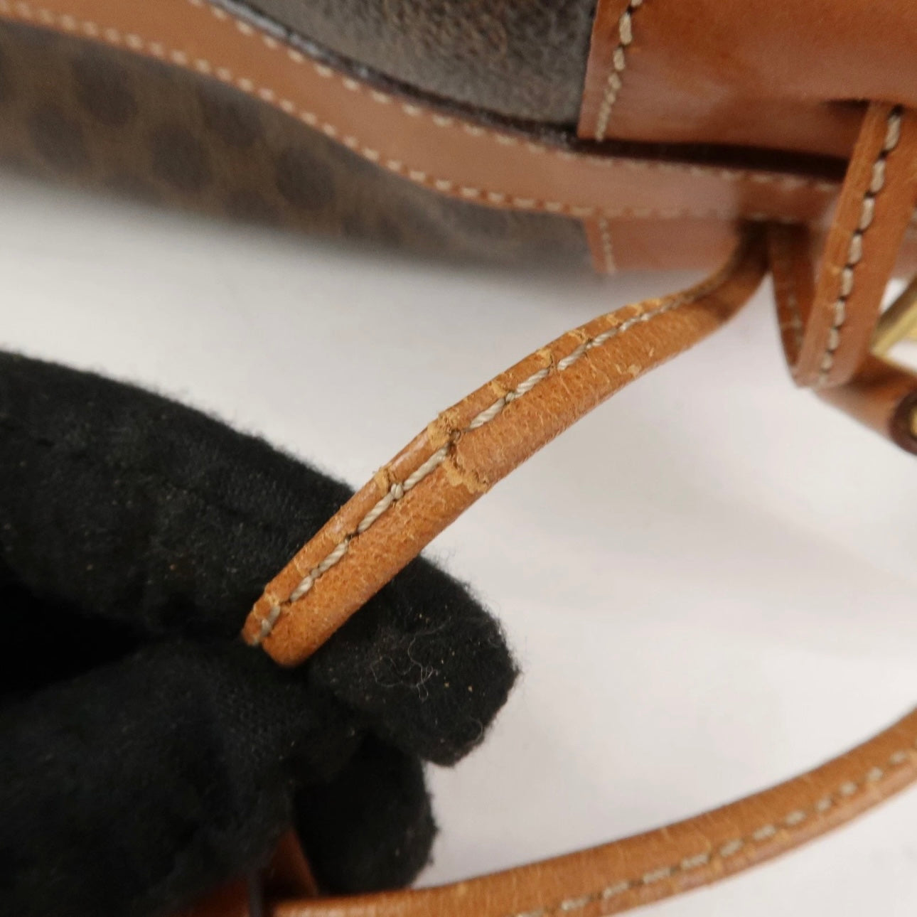 CELINE Macadam Bucket Drawstring Shoulder Bag