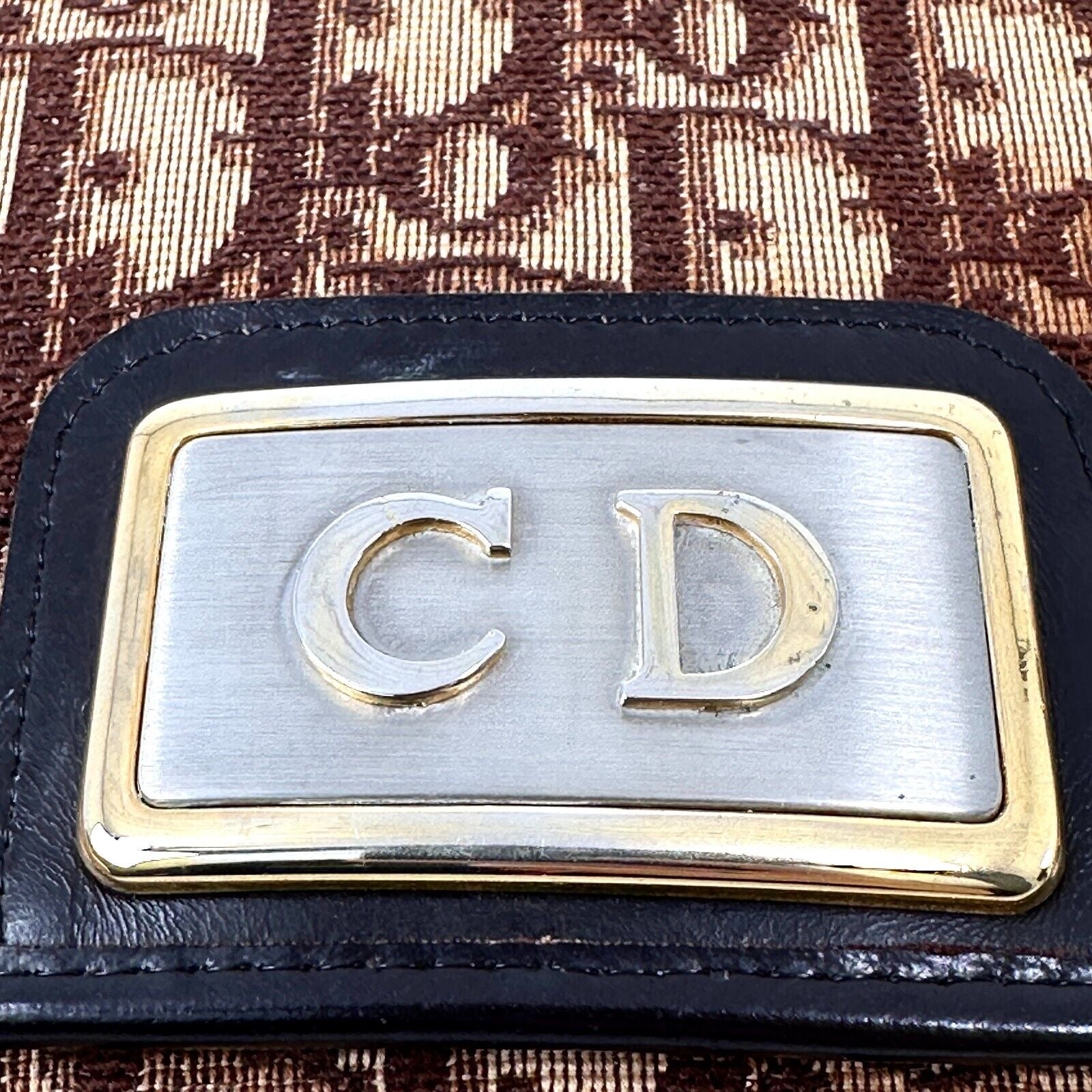 Christian Dior Trotter Canvas Leather Chain Shoulder Bag