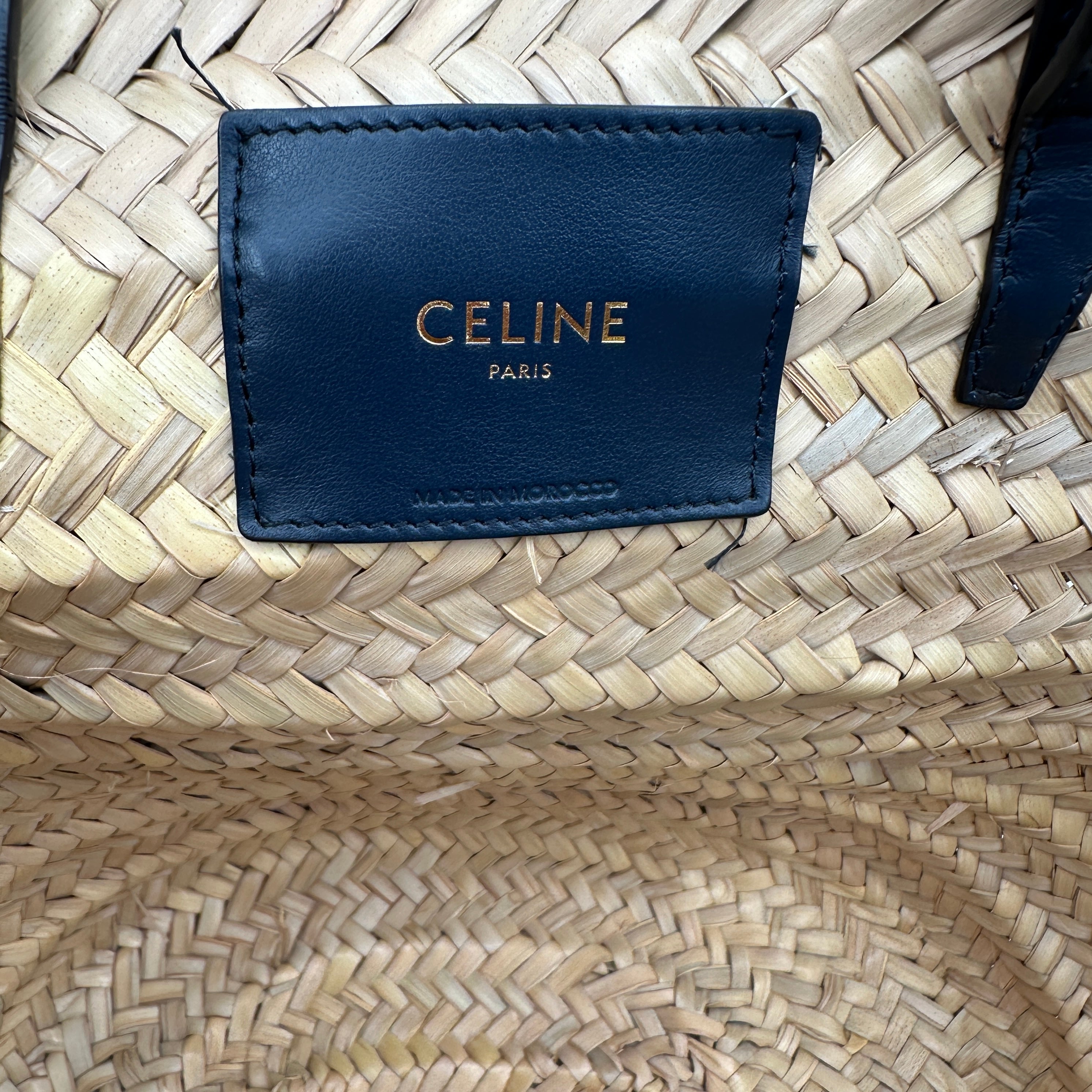Triomphe Panier Shoulder Basket Bag Raffia