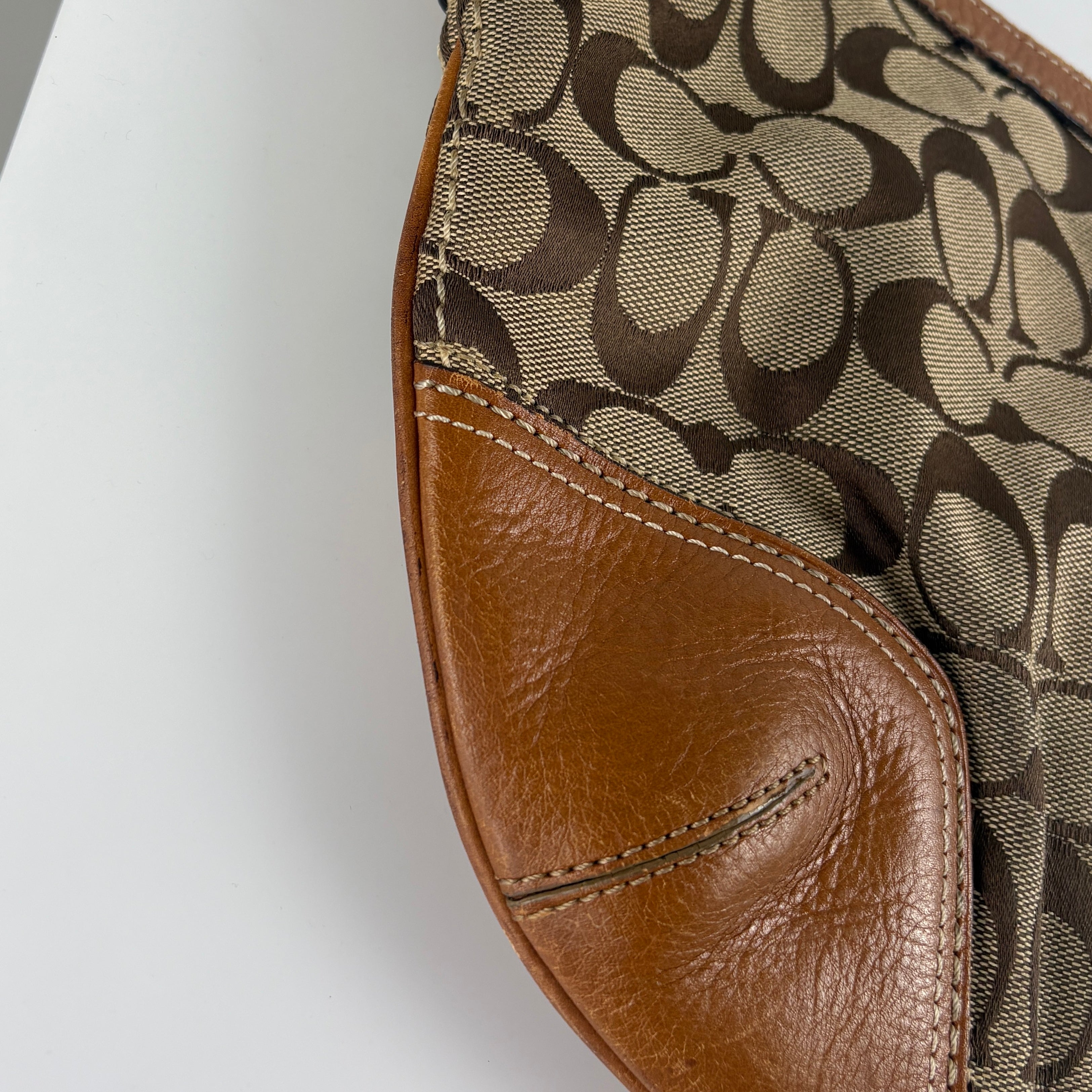 Coach Signature Brown Hobo Bag