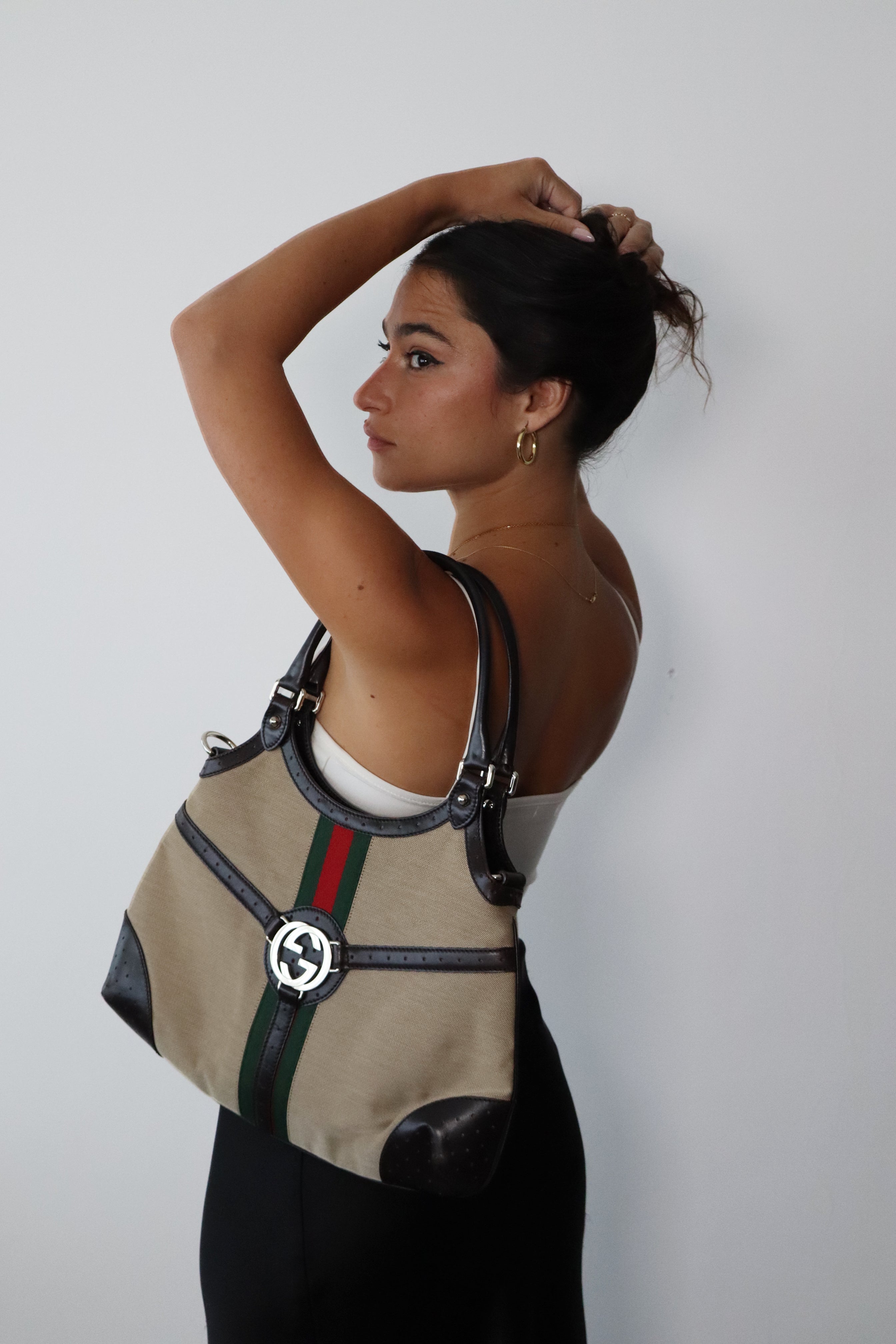 Sherry Interlocking G Canvas Leather