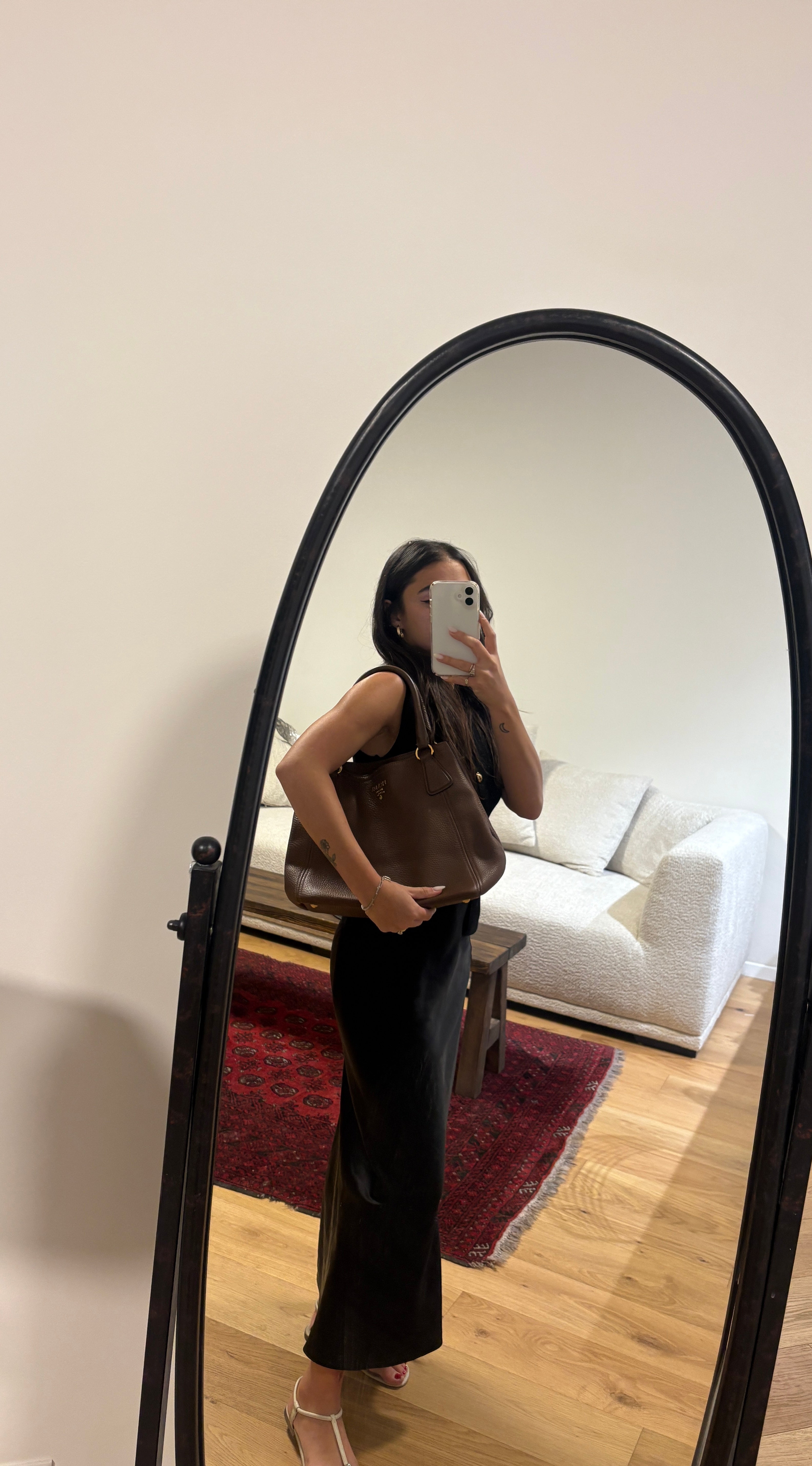 PRADA Brown Leather Tote Bag