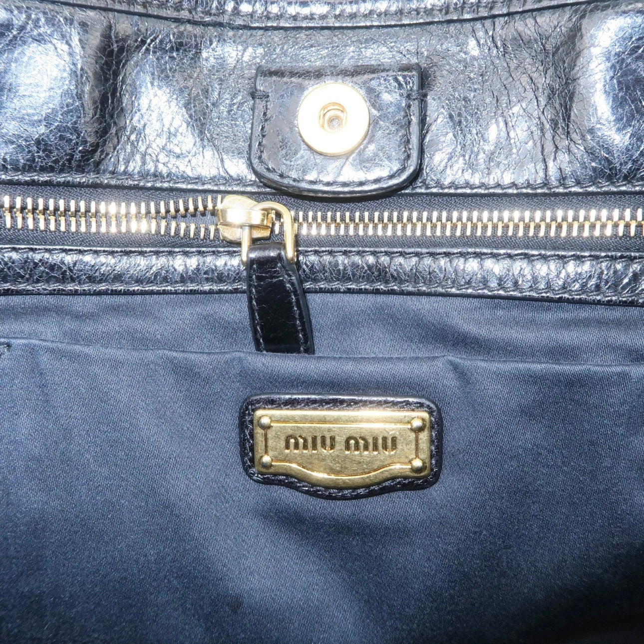 MIUMIU Leather Hand, crossbody Bag Black