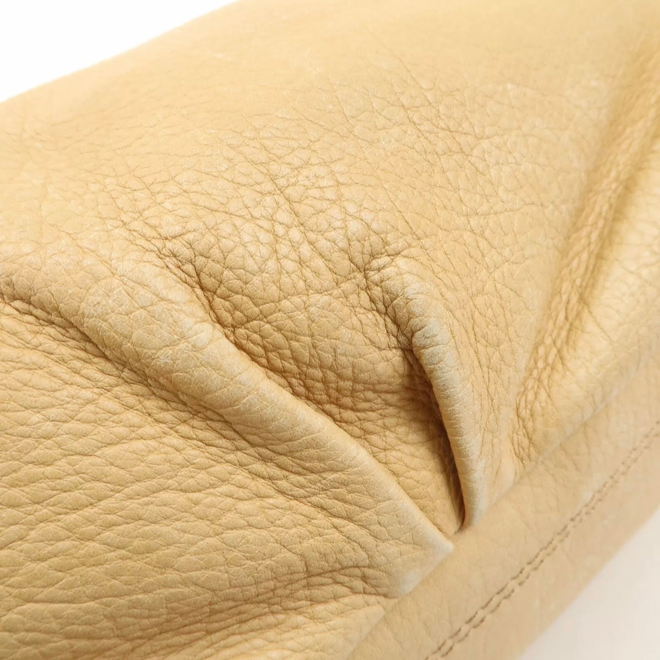 CELINE Bitter Sweet Leather Shoulder Bag Beige Brown Gold Hardware