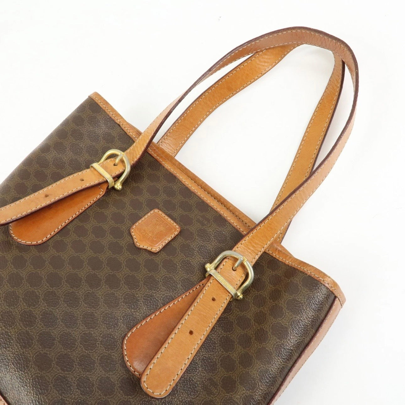 CELINE Macadam Tote Shoulder Bag Brown