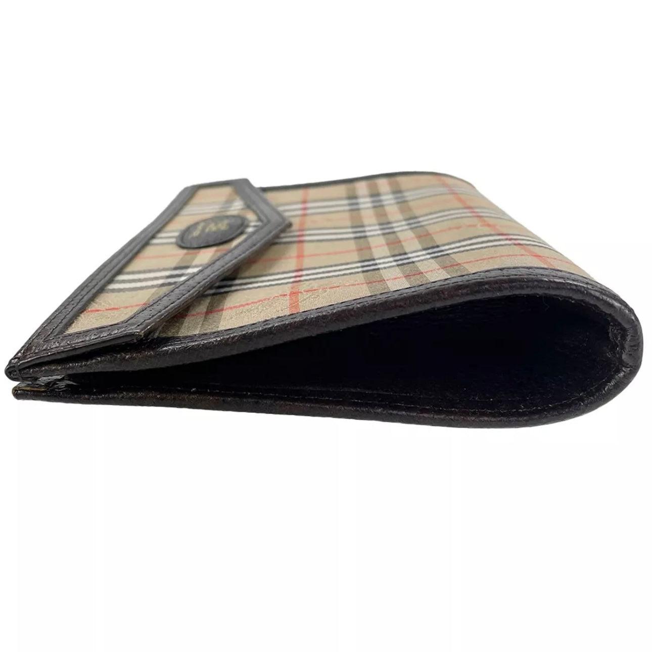Burberry Leather Fabric Leather Nova Check Clutch
