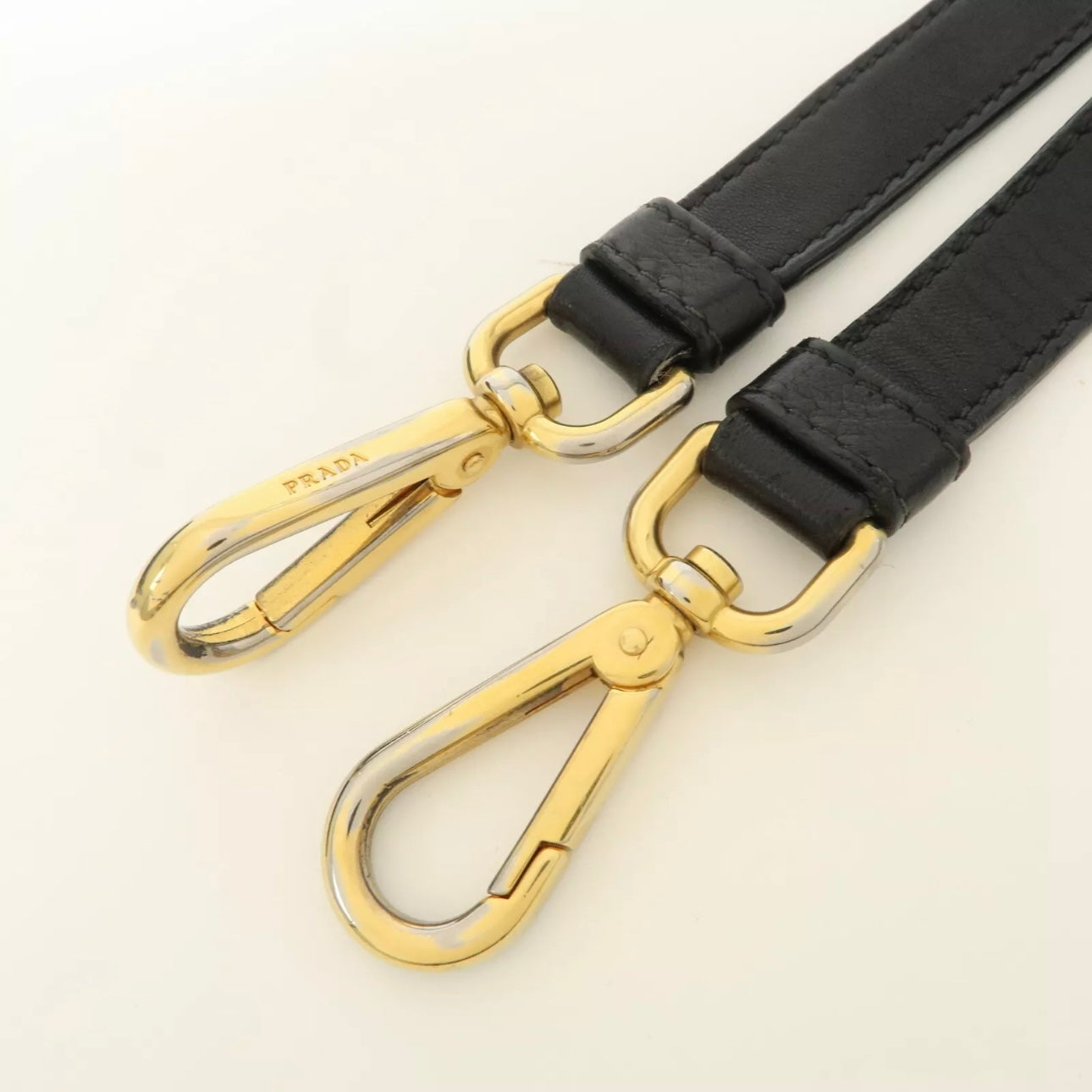 PRADA Leather Gathered 2Way Shoulder Bag Black