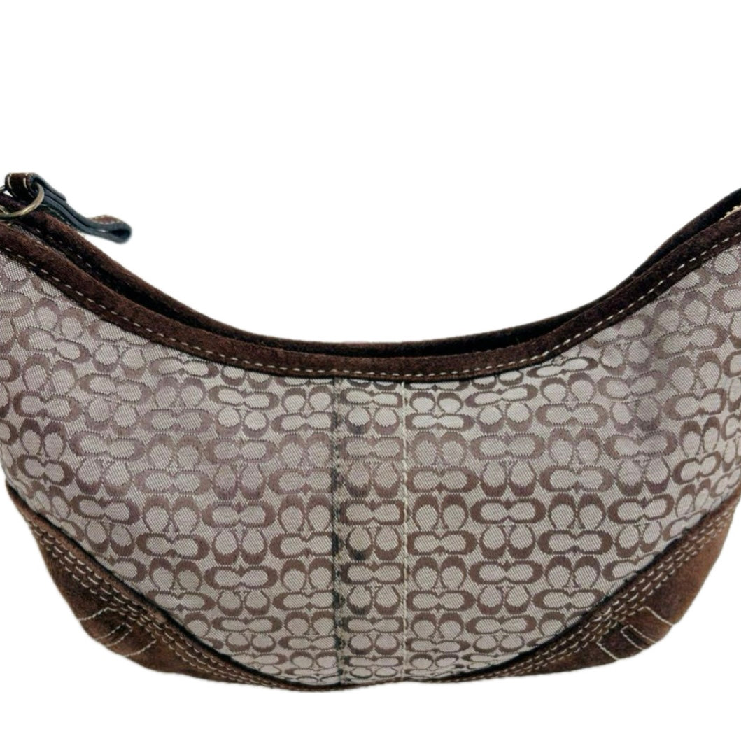 Coach Suede Bag- brown, gold metal