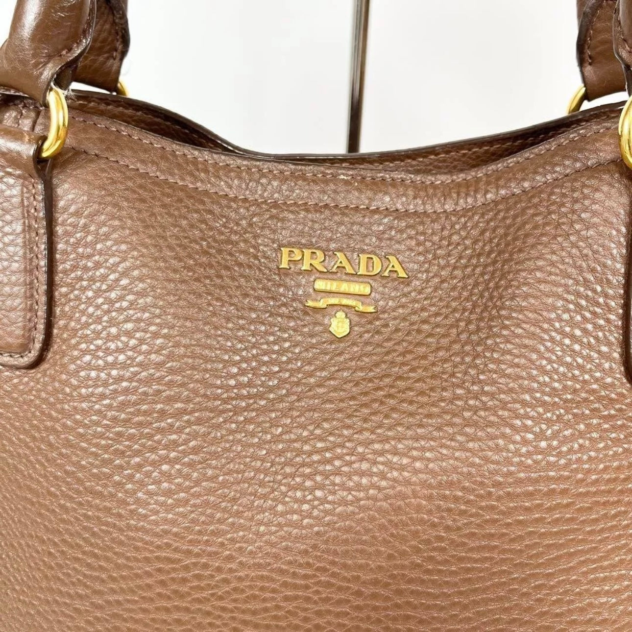 PRADA Brown Leather Tote Bag