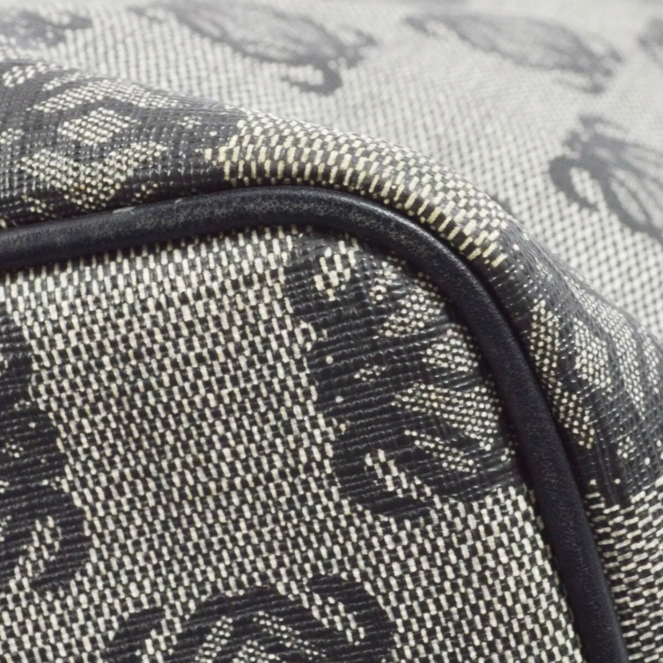 Black Gray PVC Tote Handbag