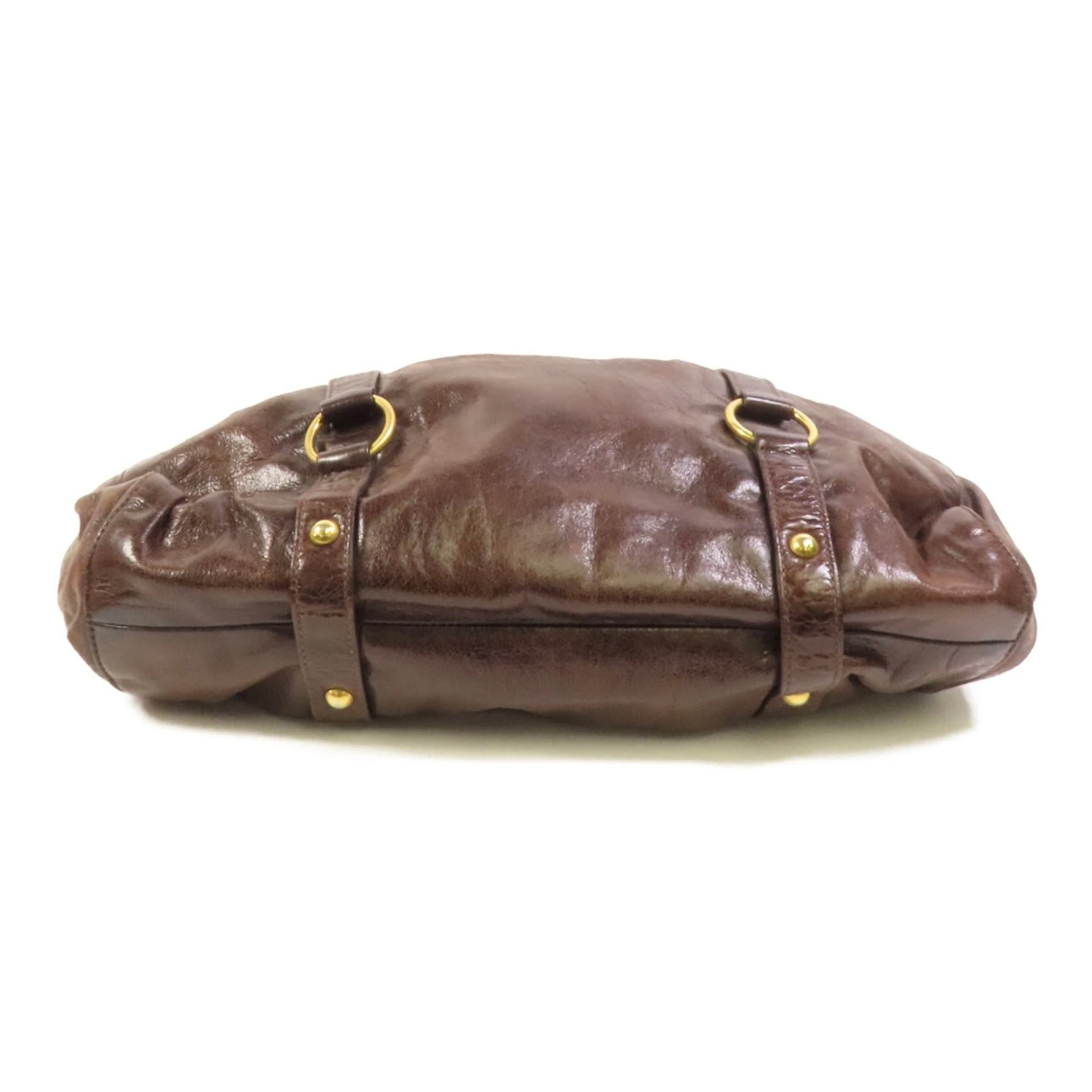 Miu Miu GHW Vitello Lux Handbag Calfskin Leather Brown